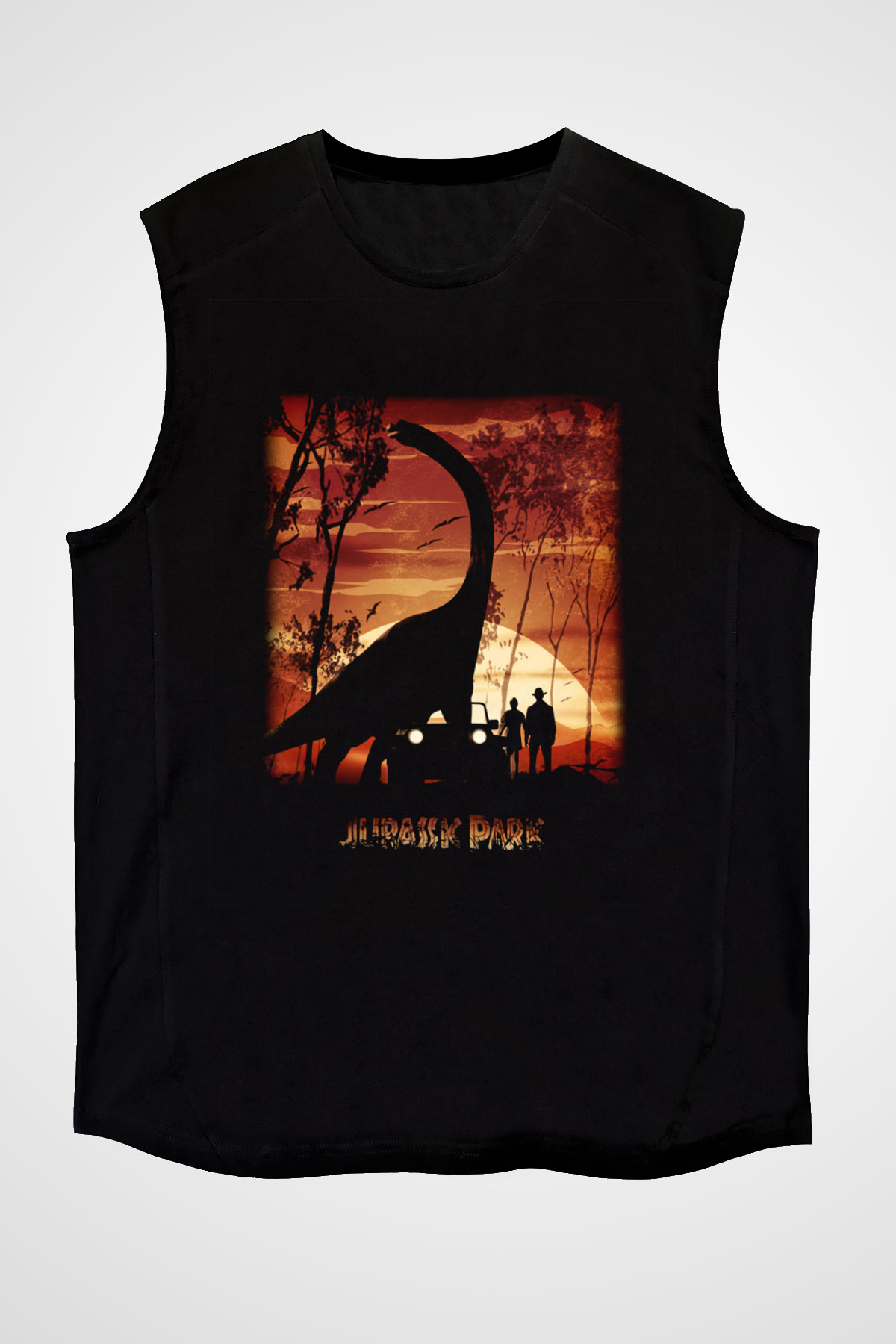Jurassic Park Siyah Unisex Kolsuz Tişört