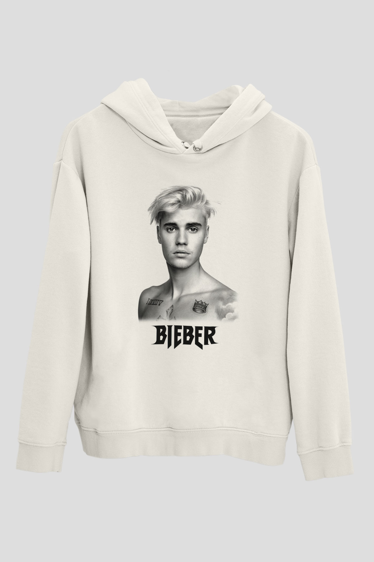 Justin Bieber Beyaz Unisex Kapşonlu Sweatshirt
