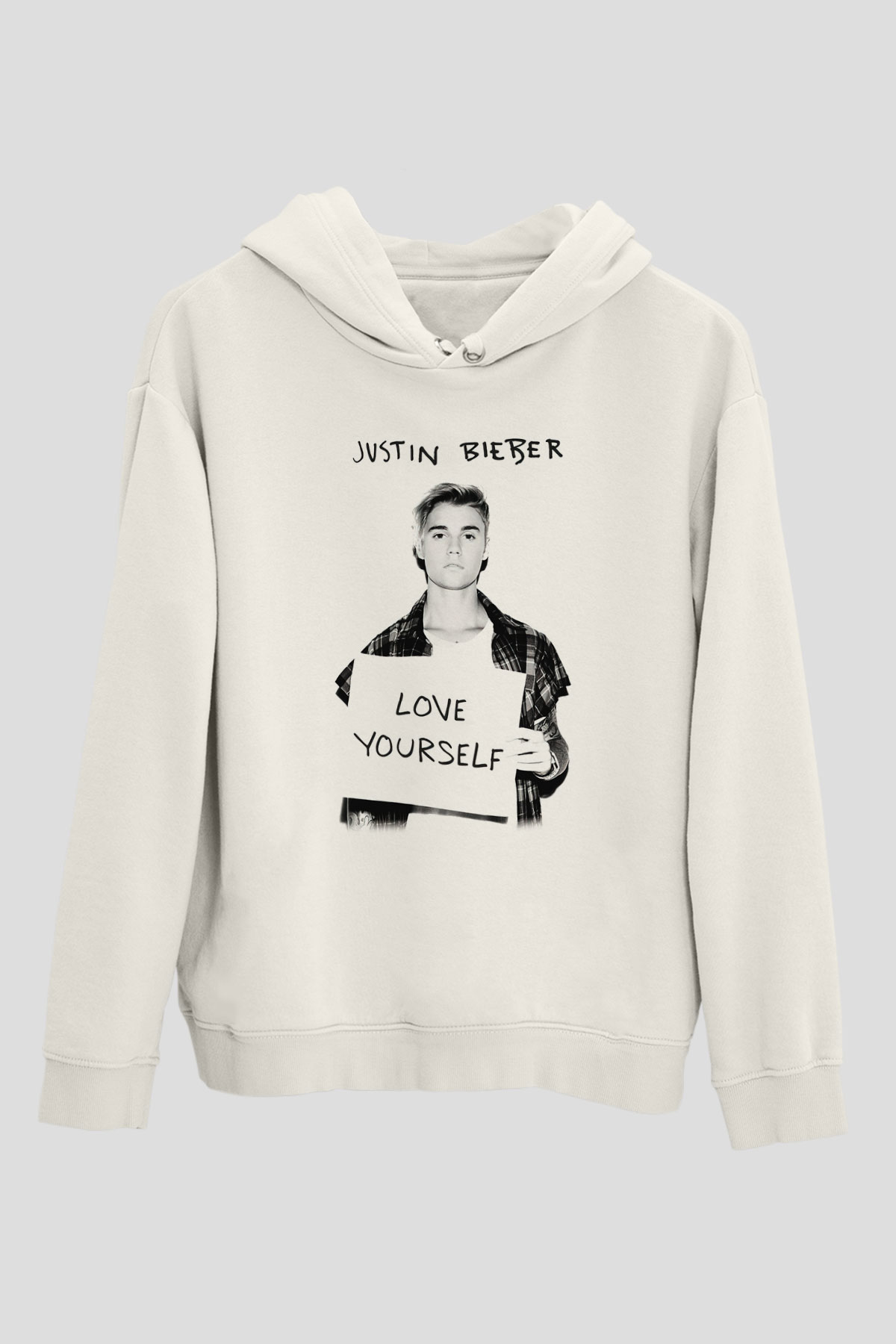 Justin Bieber Beyaz Unisex Kapşonlu Sweatshirt