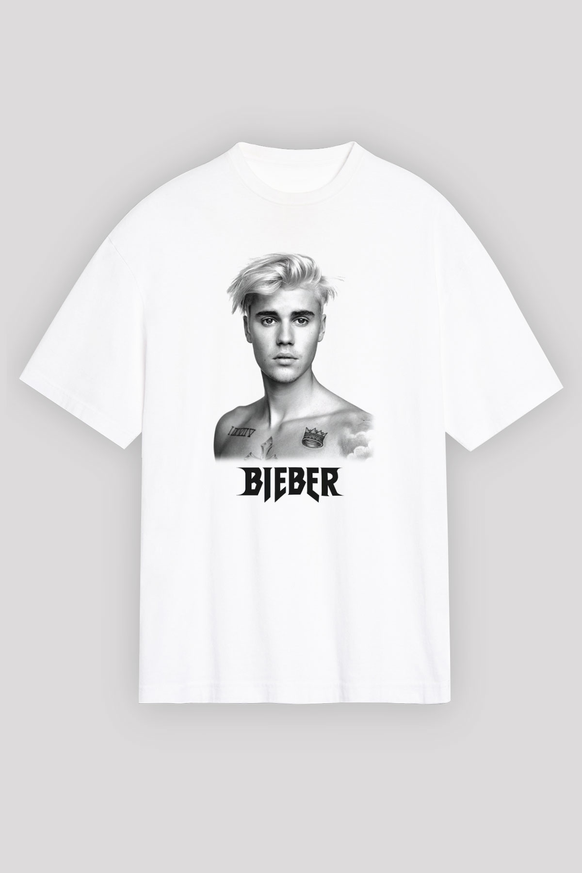 Justin Bieber Beyaz Unisex Oversize Tişört T-Shirt