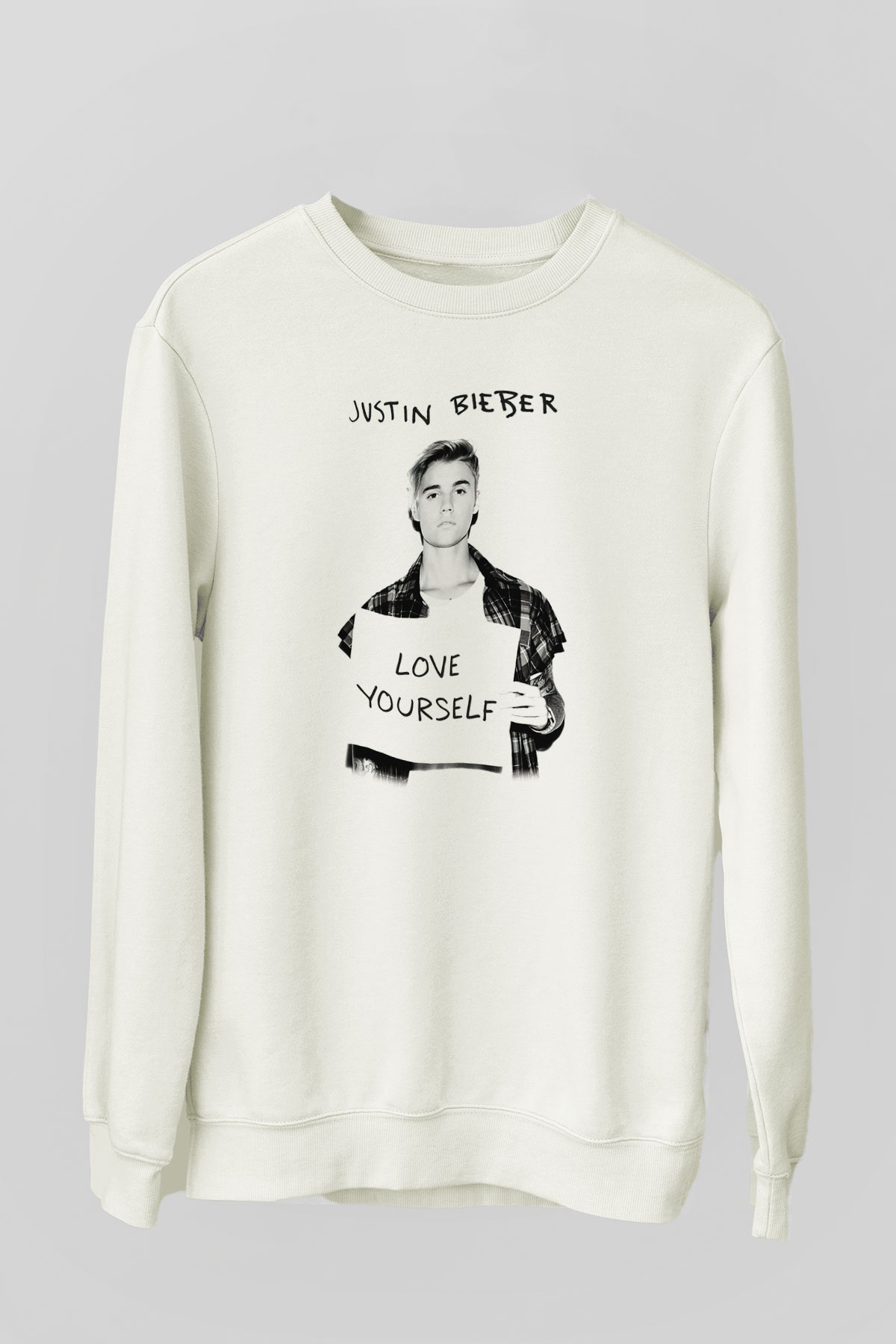 Justin Bieber Beyaz Unisex Sweatshirt