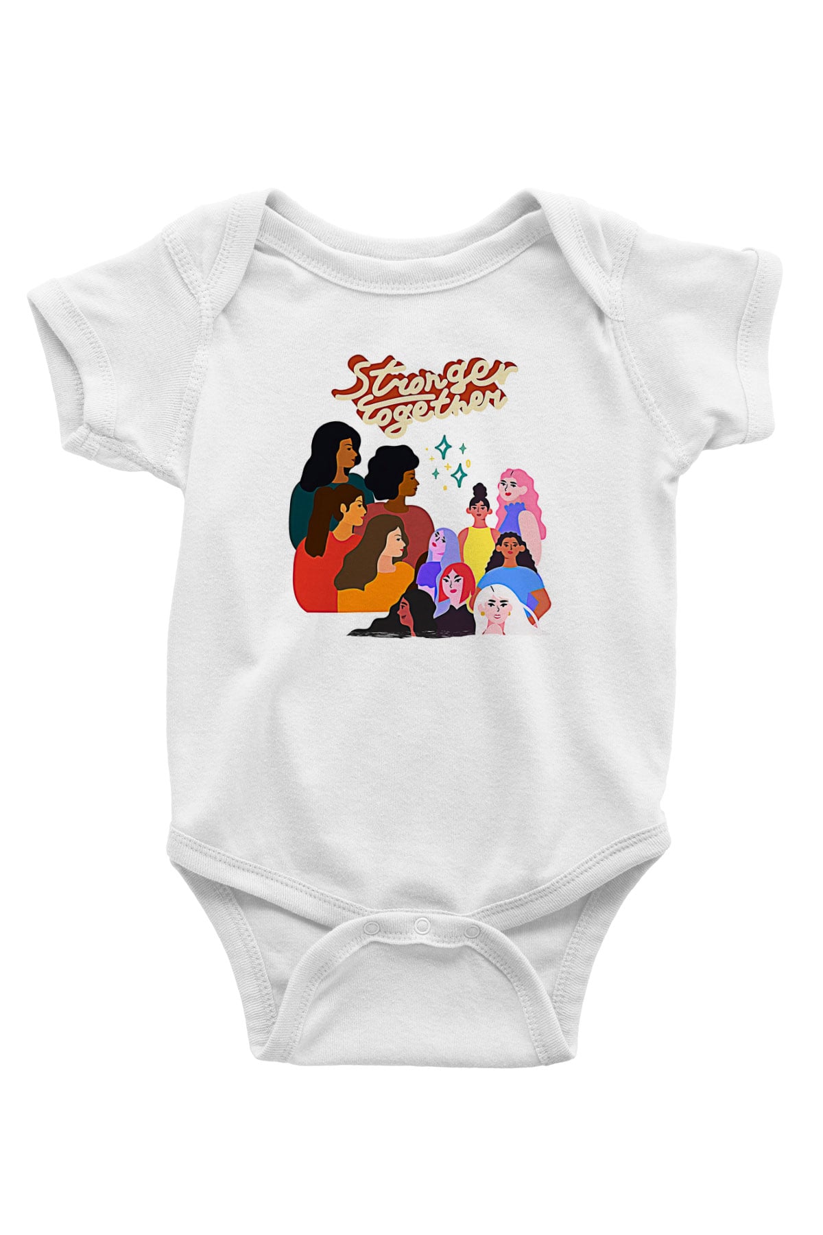 Kadınlar Günü Baskılı Beyaz Unisex Bebek Body - Zıbın