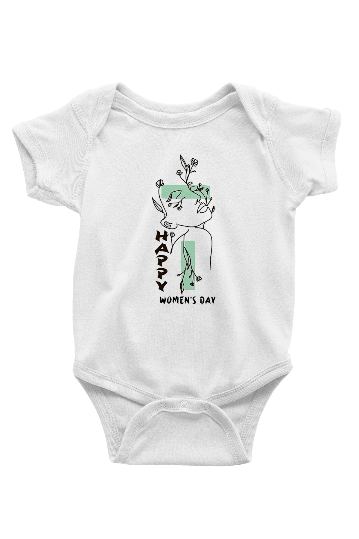 Kadınlar Günü Baskılı Beyaz Unisex Bebek Body - Zıbın