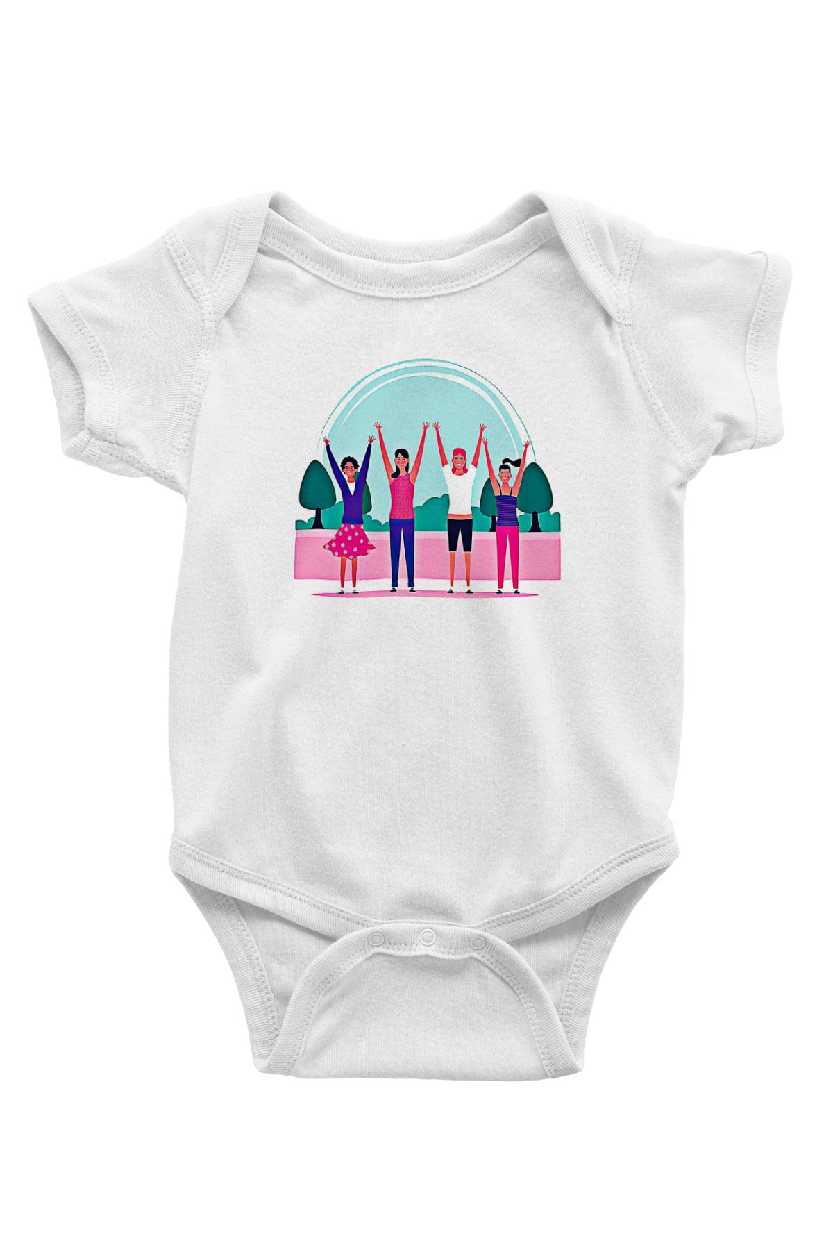 Kadınlar Günü Baskılı Beyaz Unisex Bebek Body - Zıbın