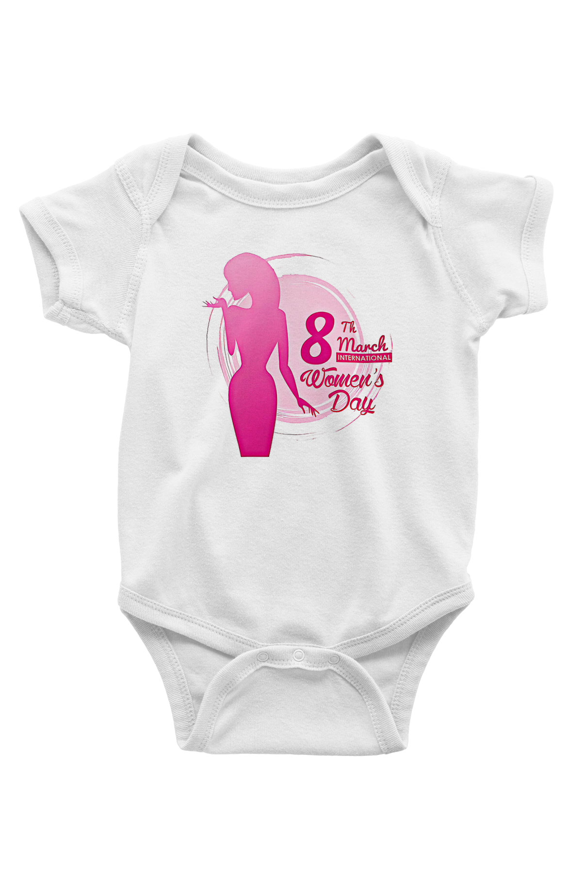 Kadınlar Günü Baskılı Beyaz Unisex Bebek Body - Zıbın
