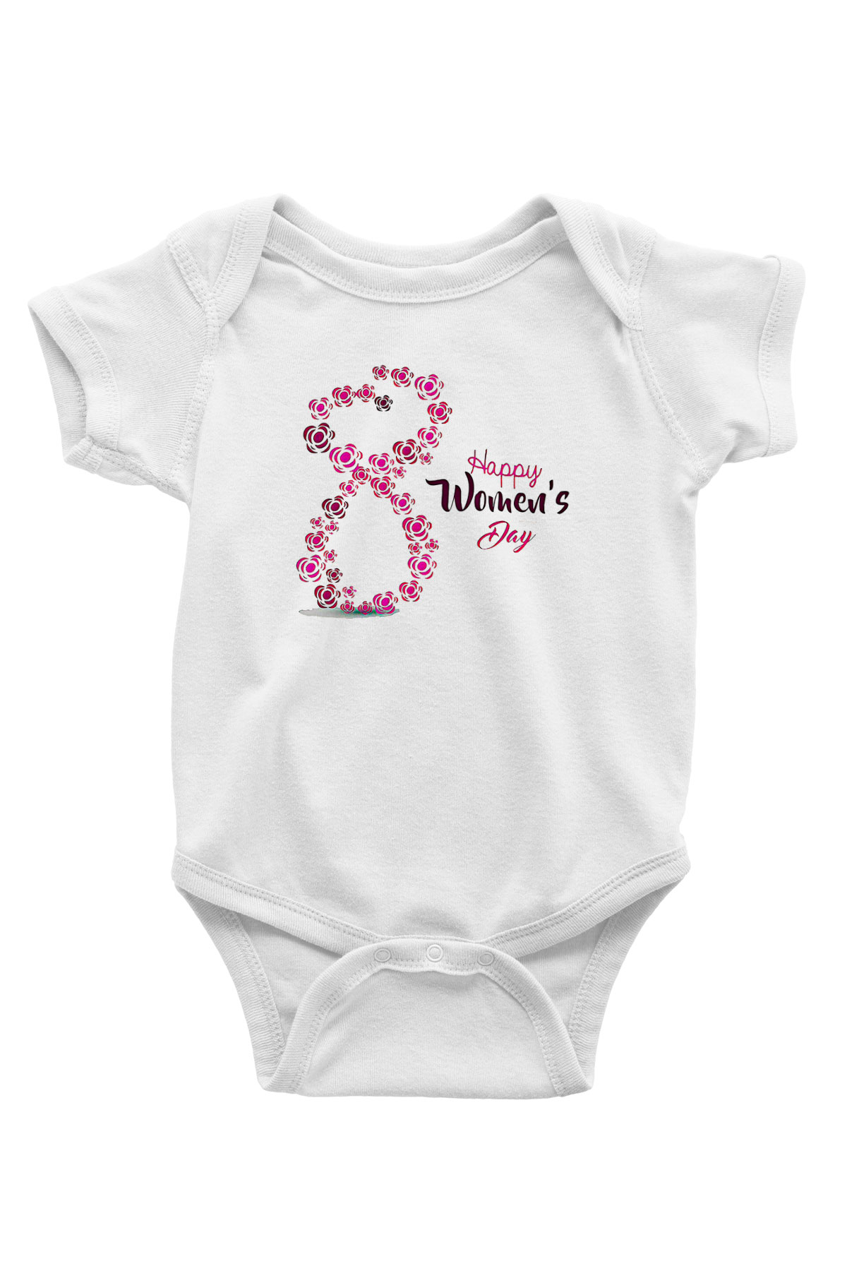 Kadınlar Günü Baskılı Beyaz Unisex Bebek Body - Zıbın