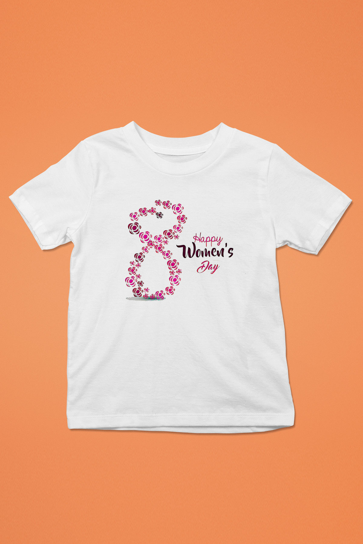 Kadınlar Günü Baskılı Beyaz Unisex Beyaz Çocuk Tişört - Tshirt