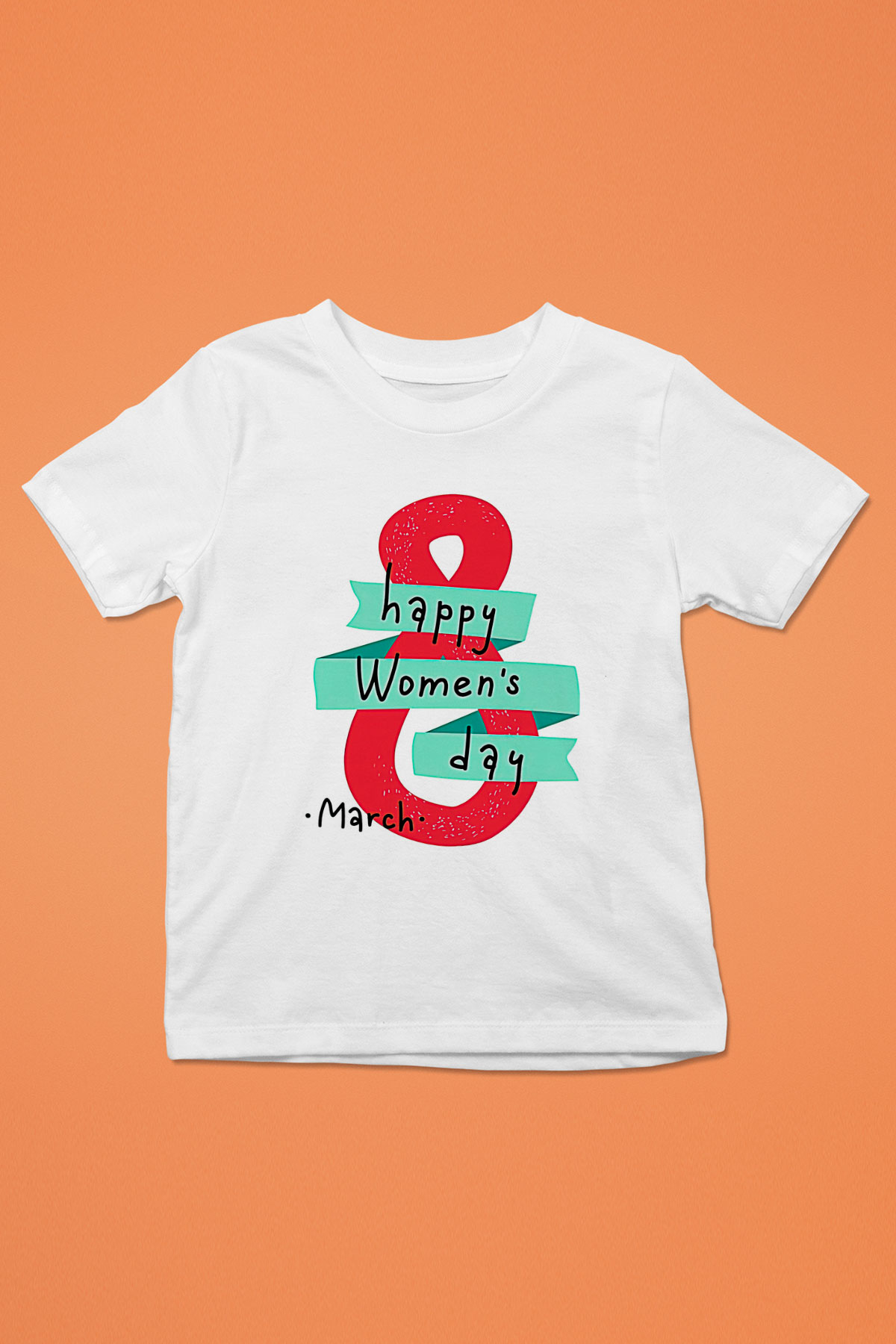 Kadınlar Günü Baskılı Beyaz Unisex Beyaz Çocuk Tişört - Tshirt