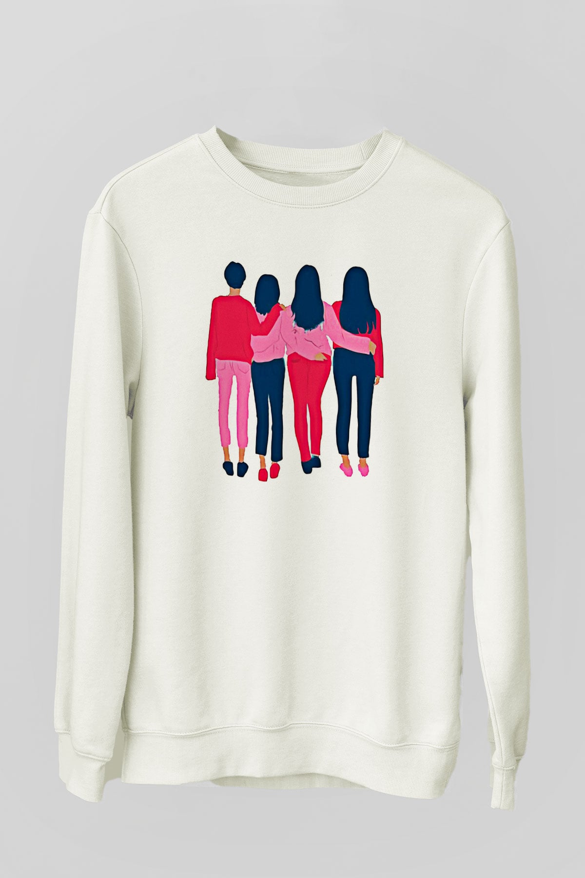 Kadınlar Günü Baskılı Beyaz Unisex Sweatshirt