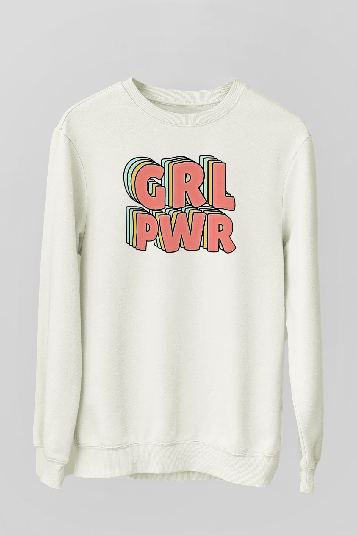 Kadınlar Günü Baskılı Beyaz Unisex Sweatshirt