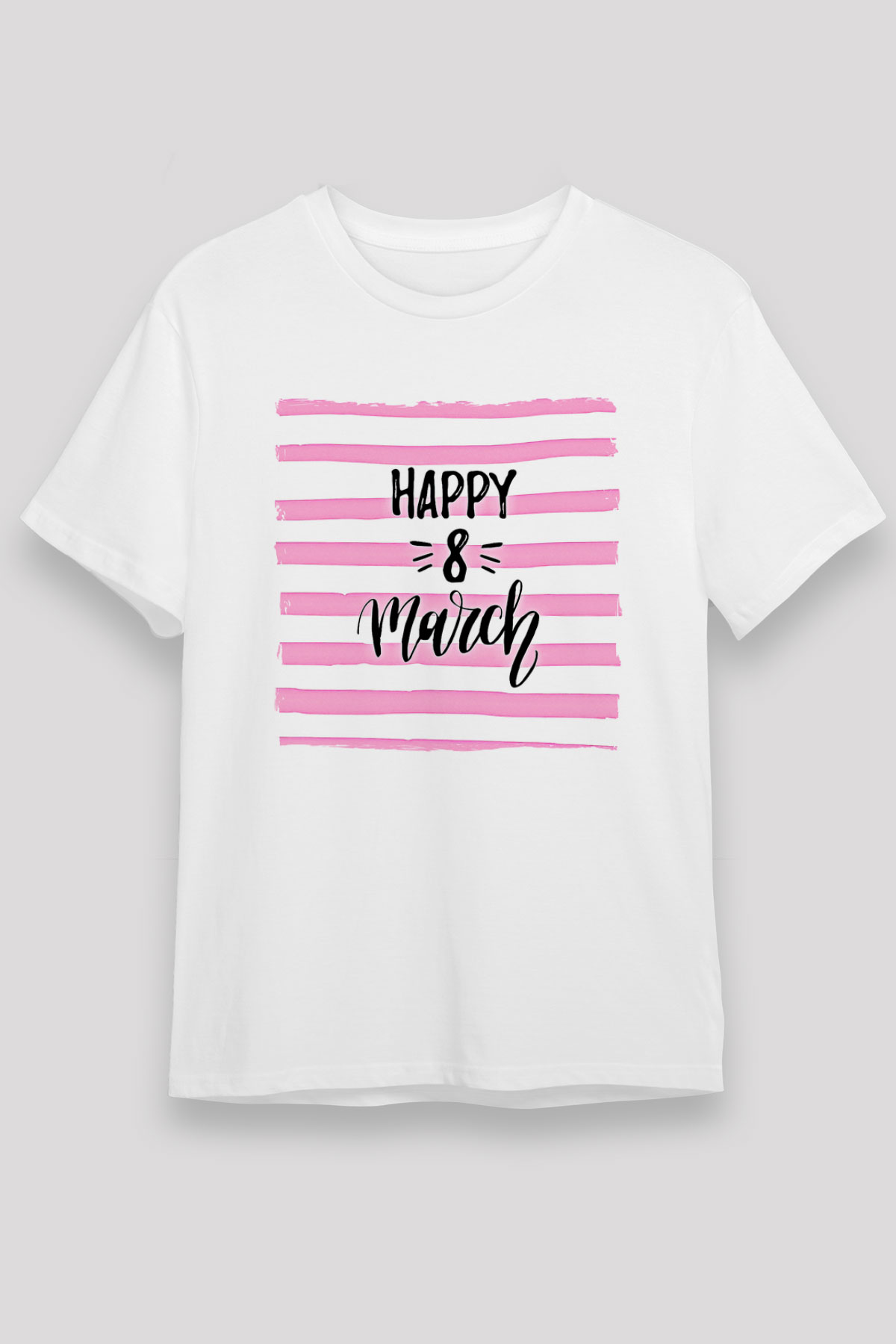 Kadınlar Günü Baskılı Unisex Beyaz Tişört - Tshirt