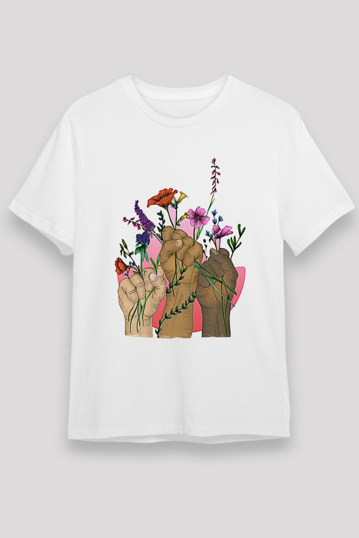 Kadınlar Günü Baskılı Unisex Beyaz Tişört - Tshirt