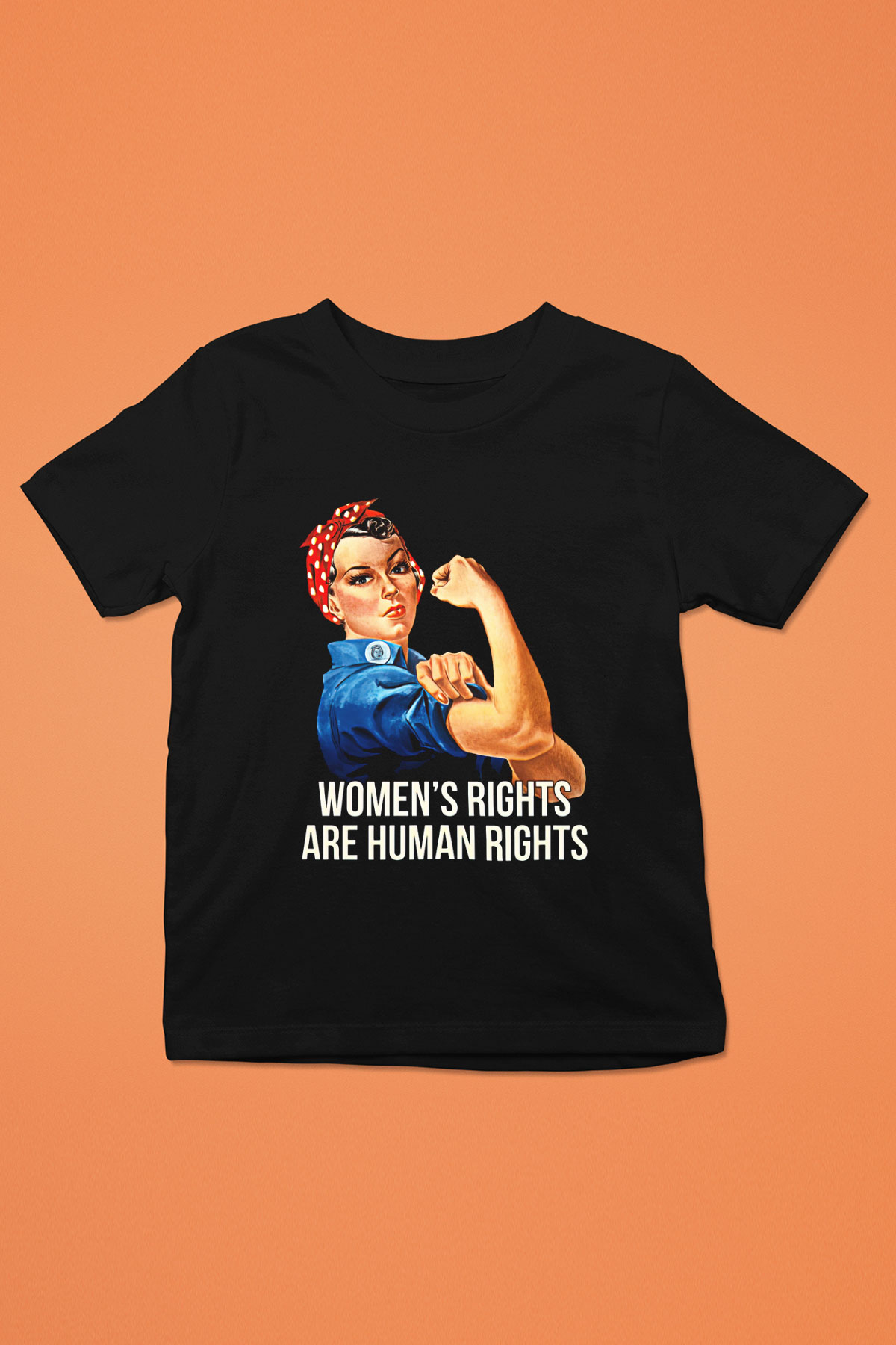 Kadınlar Günü Baskılı Unisex Siyah Çocuk Tişört - Tshirt