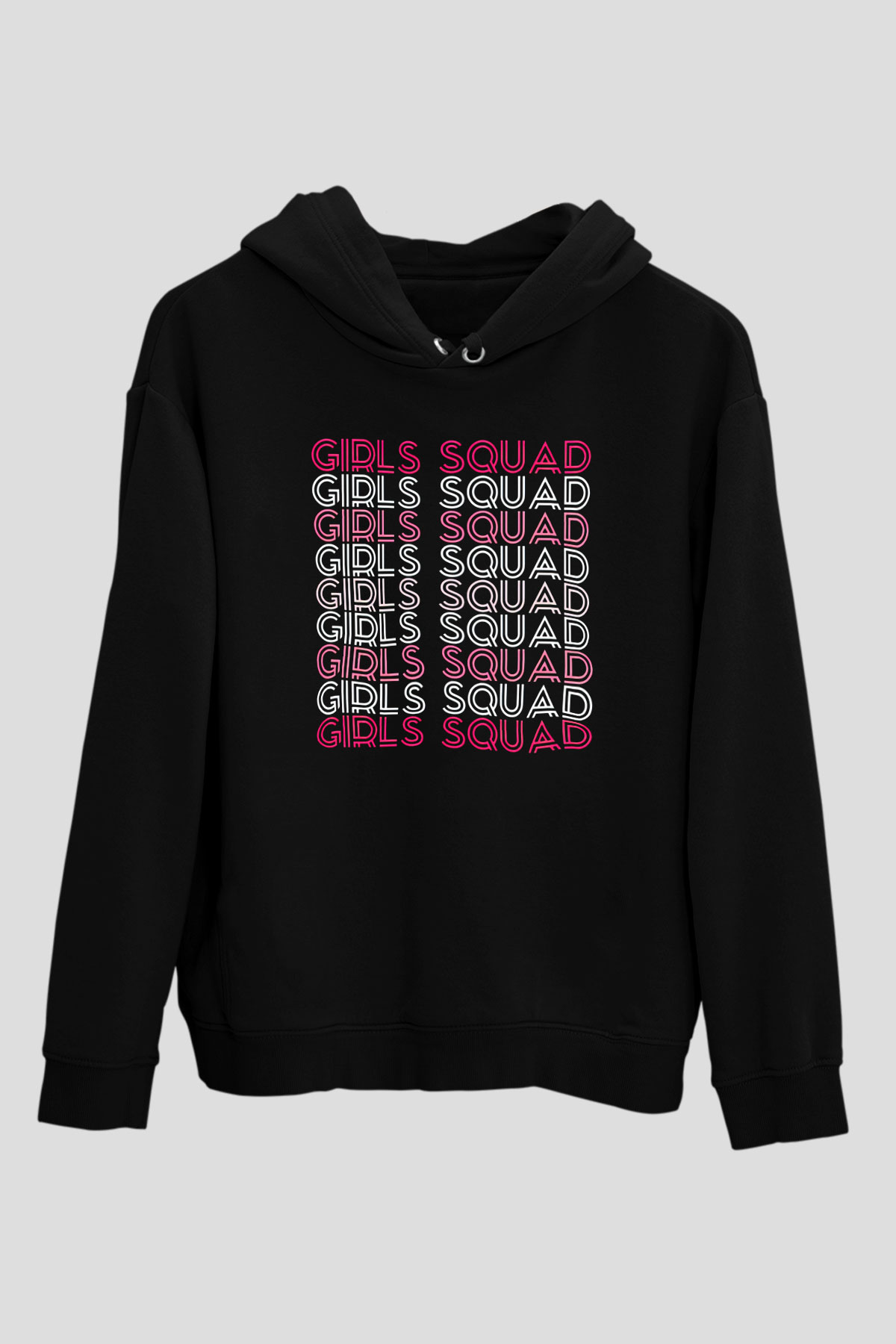Kadınlar Günü Baskılı Unisex Siyah Hoodie