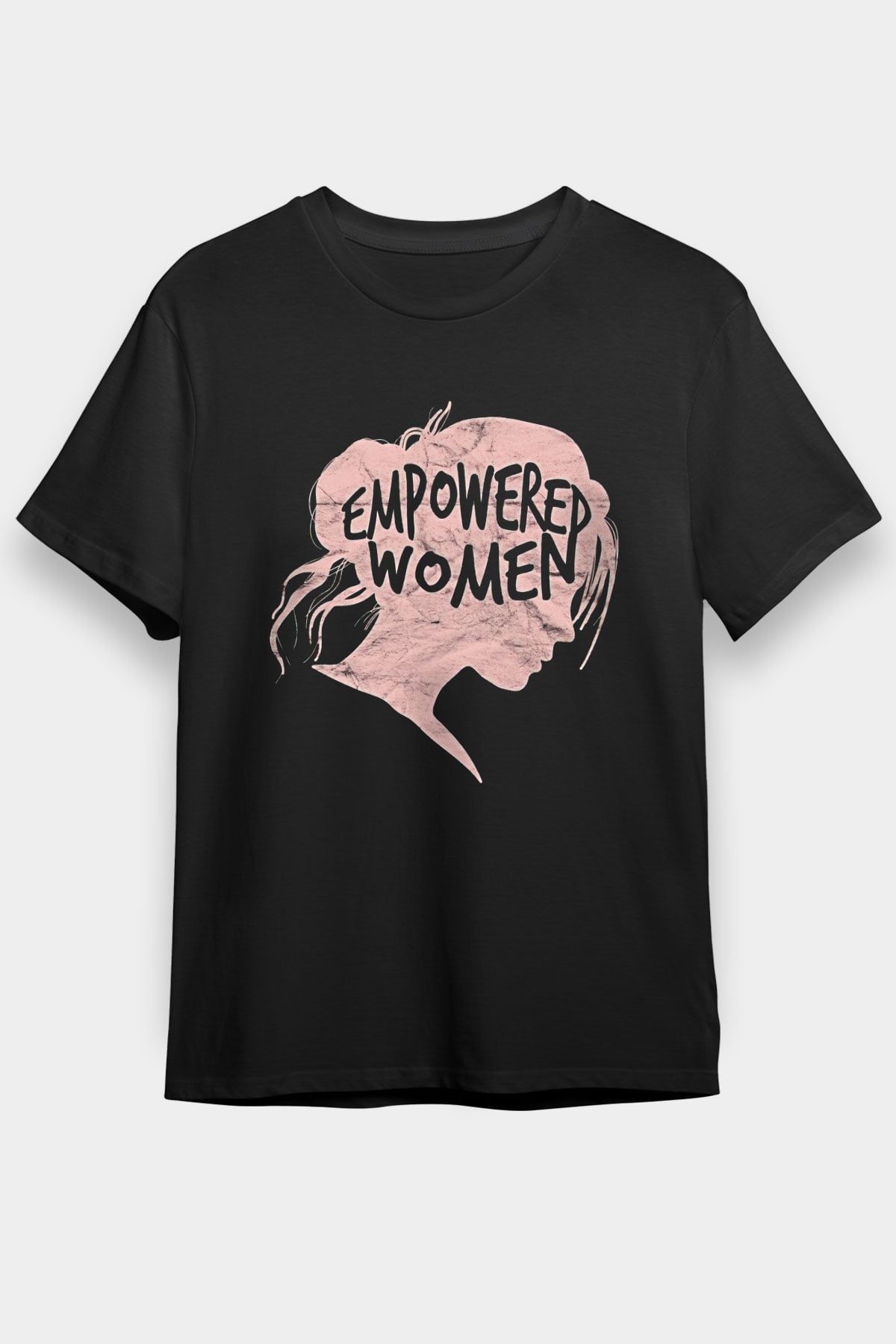 Kadınlar Günü Baskılı Unisex Siyah Tişört - Tshirt
