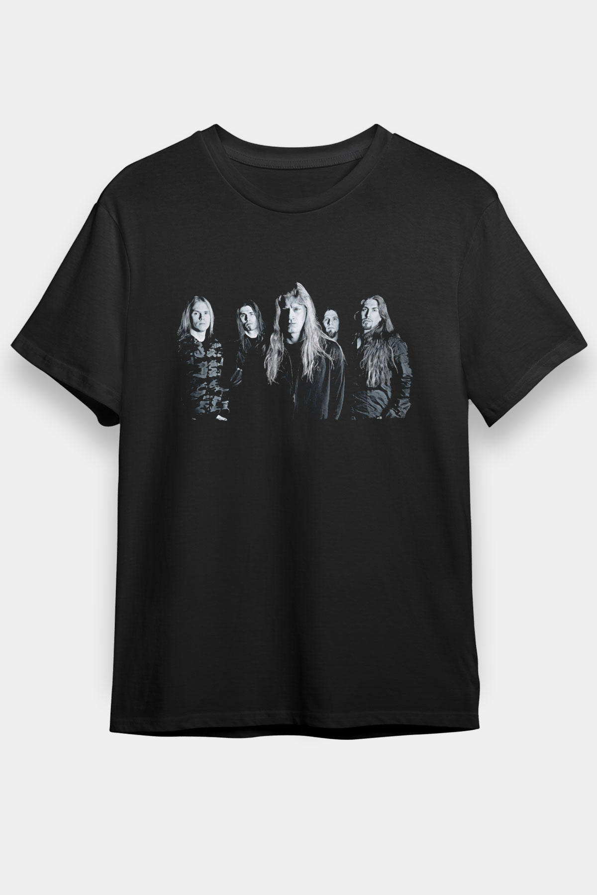 Kalmah Baskılı Unisex Siyah Tişört - Tshirt