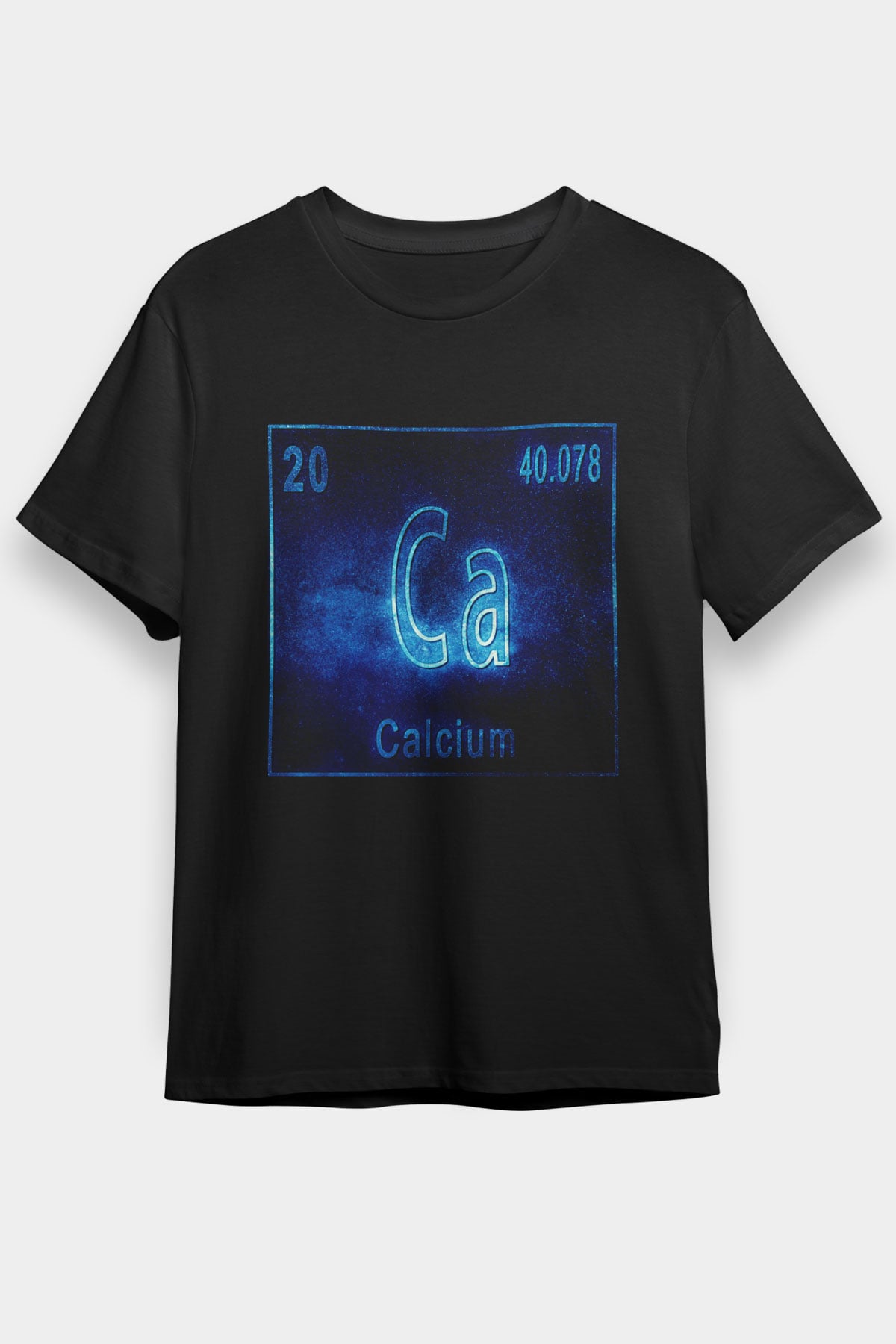 Kalsiyum Atom Numarası Baskılı Unisex Siyah Tişört