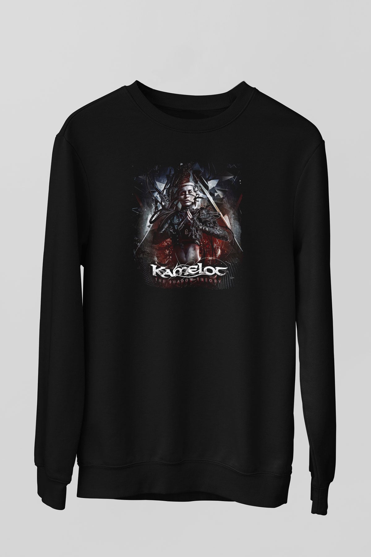 Kamelot Baskılı Unisex Siyah Sweatshirt