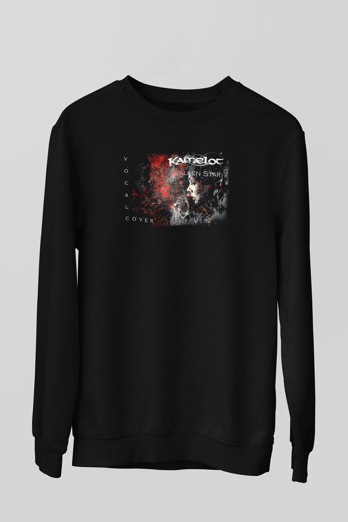 Kamelot Baskılı Unisex Siyah Sweatshirt