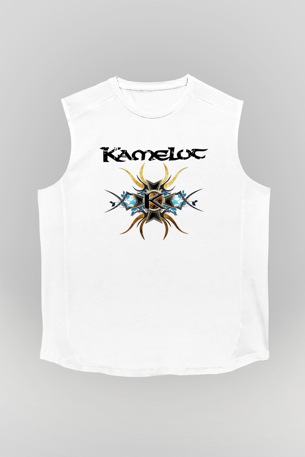 Kamelot Beyaz Unisex Kolsuz Tişört