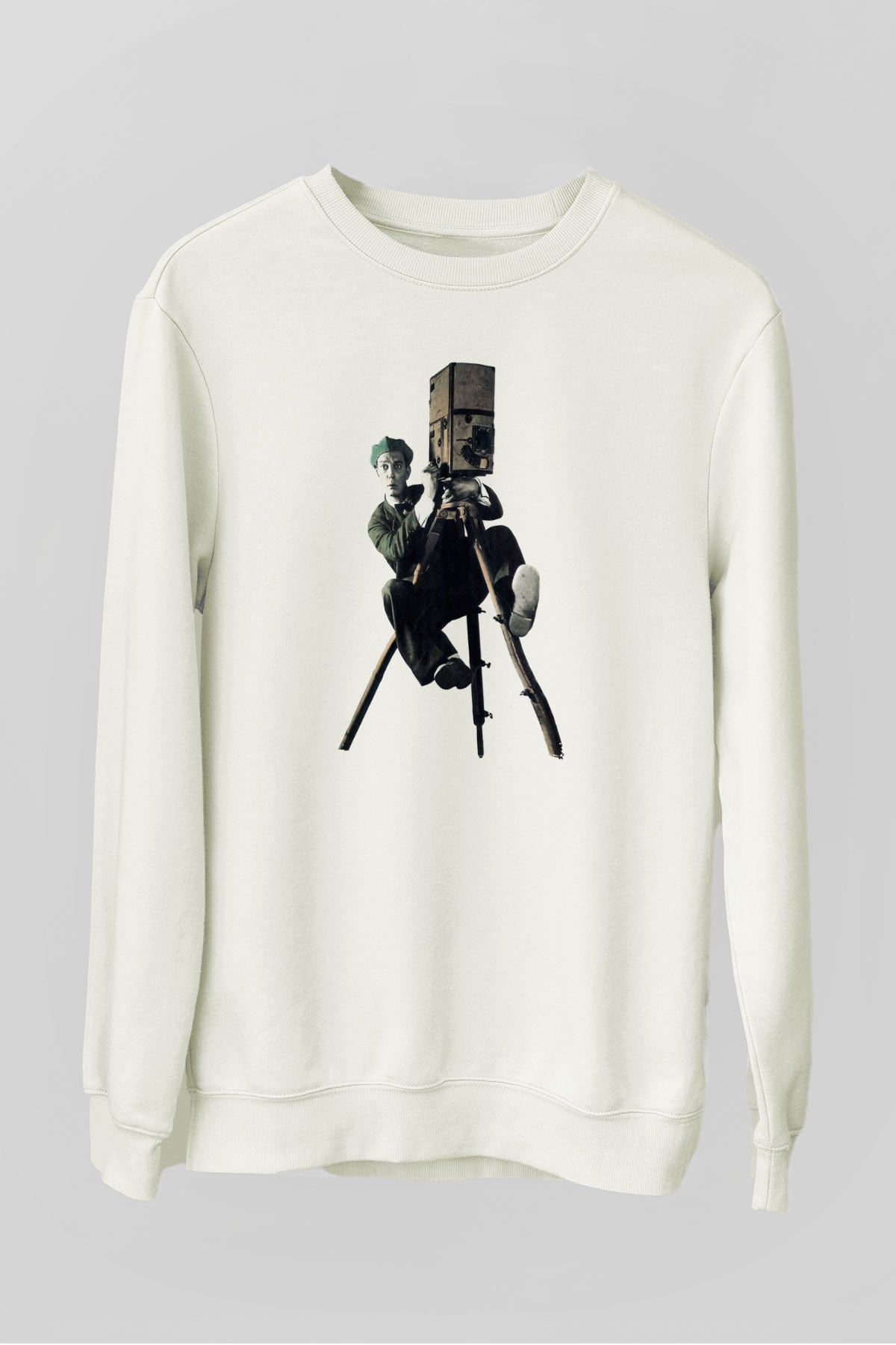 Kameraman Beyaz Unisex Sweatshirt