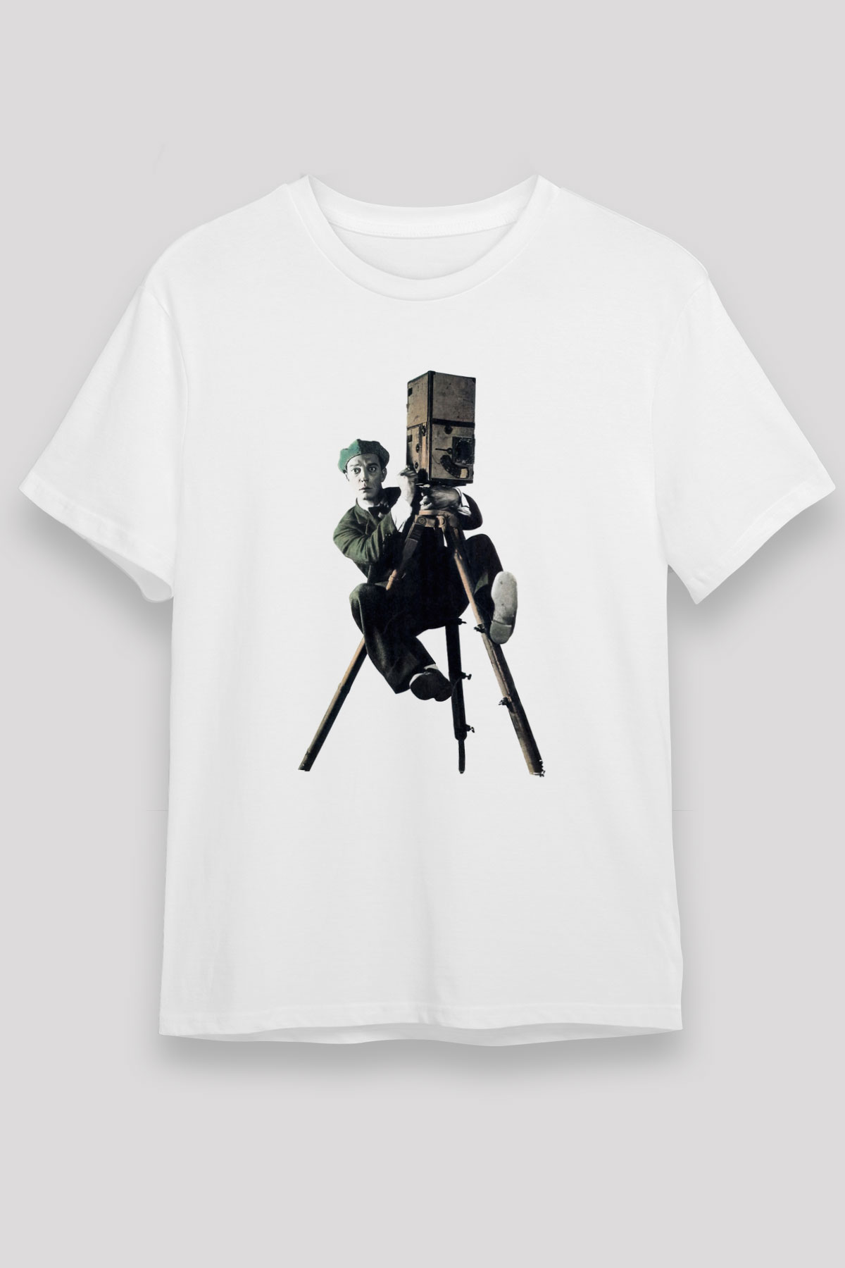 Kameraman Beyaz Unisex Tişört T-Shirt - TişörtFabrikası