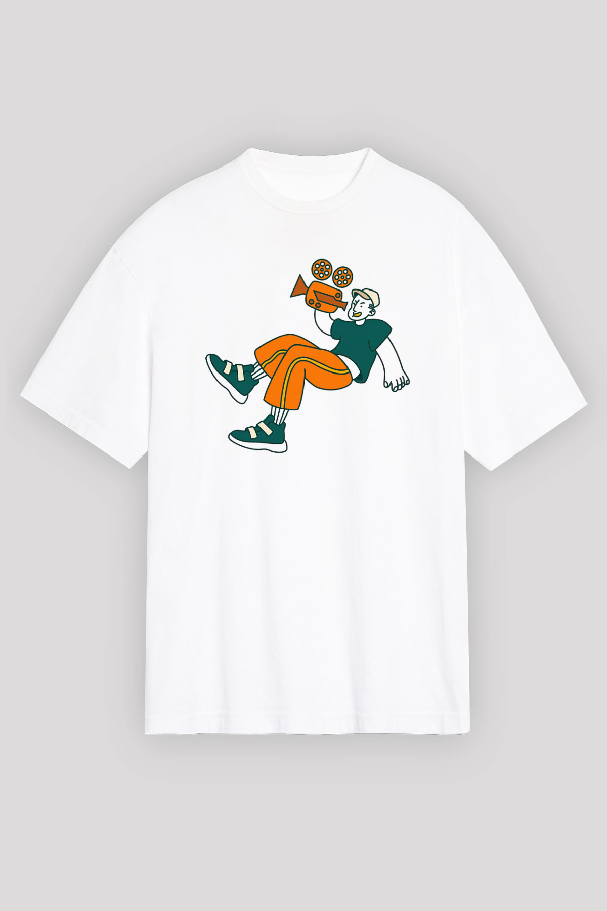Kameraman Beyaz Unisex Tişört T-Shirt - TişörtFabrikası