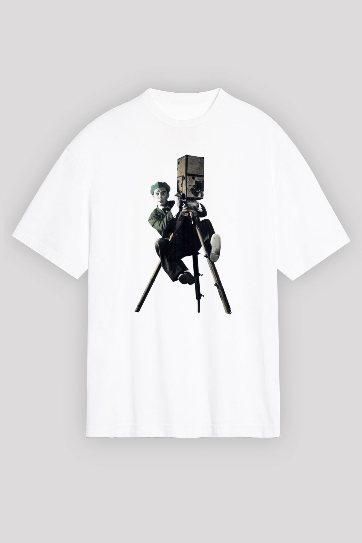 Kameraman Beyaz Unisex Tişört T-Shirt - TişörtFabrikası