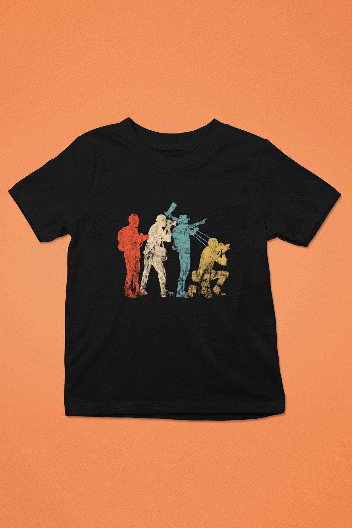 Kameraman Siyah Unisex Çocuk Tişört