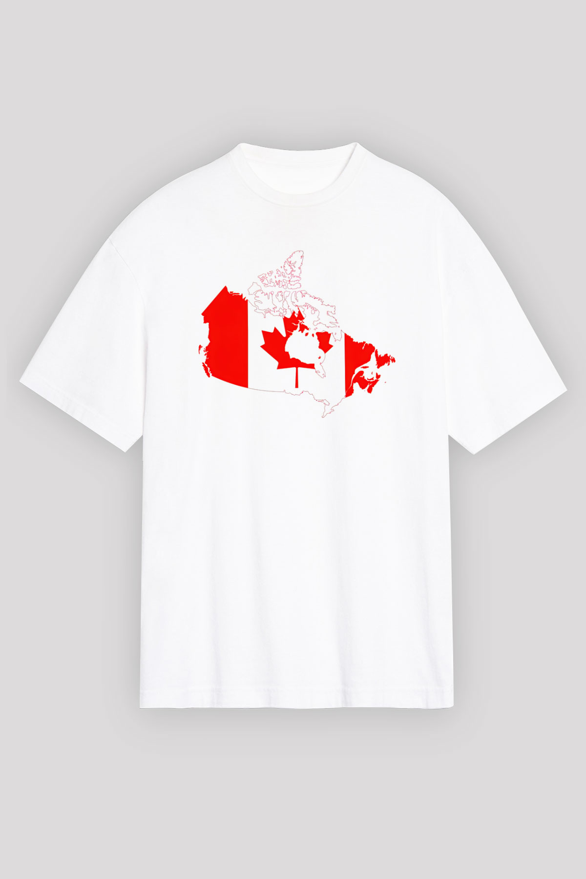 Kanada Beyaz Unisex Oversize Tişört T-Shirt