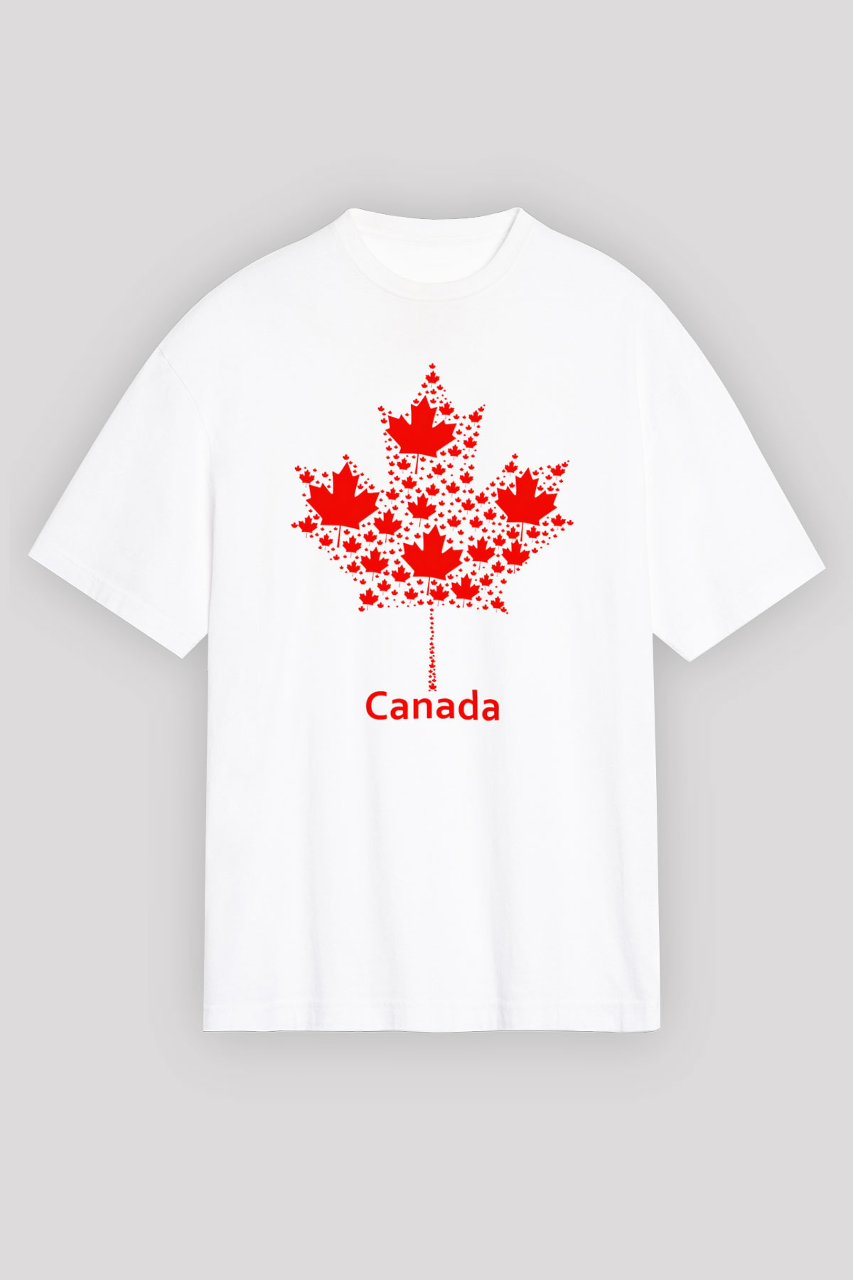 Kanada Beyaz Unisex Oversize Tişört T-Shirt