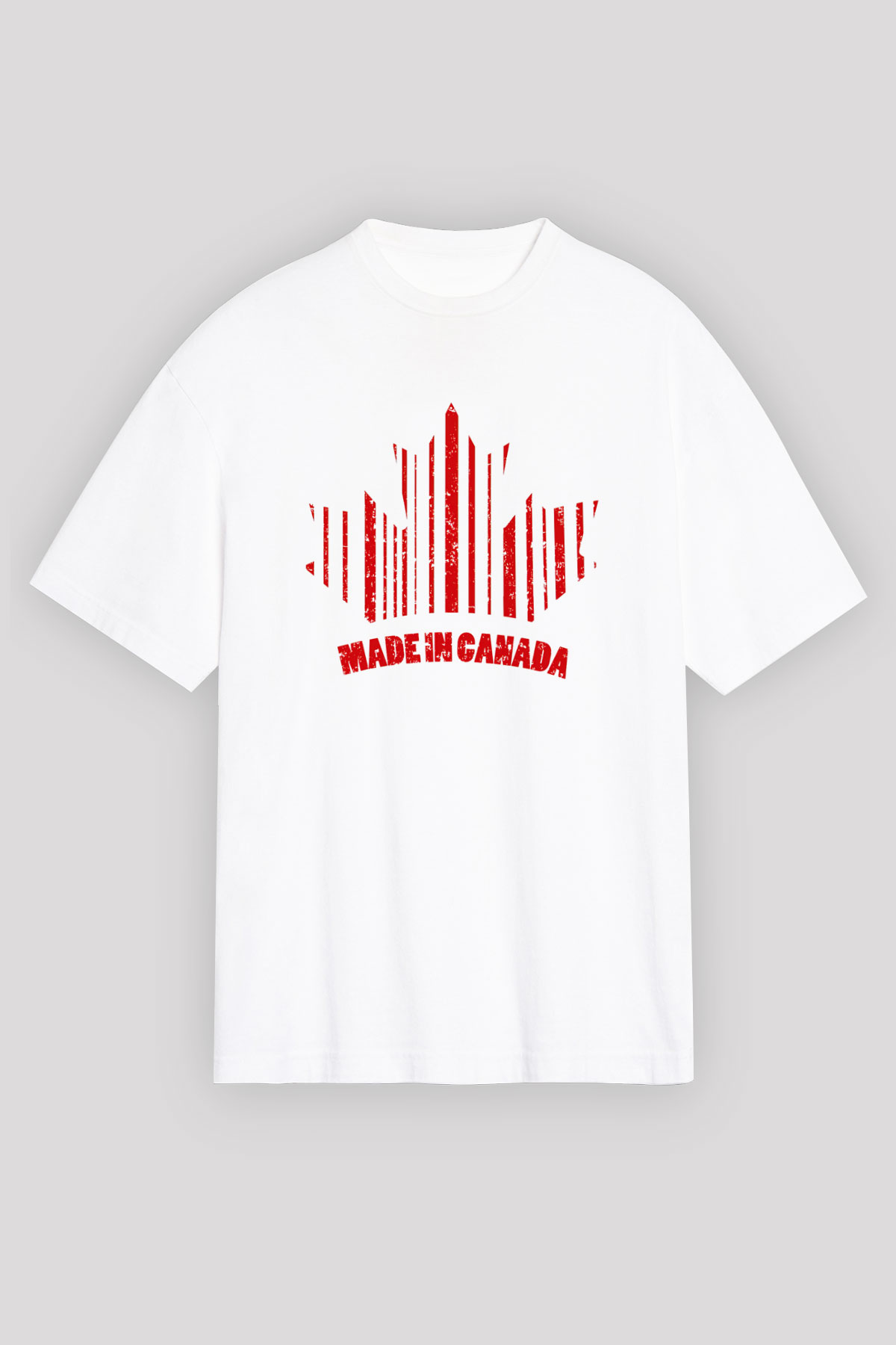 Kanada Beyaz Unisex Oversize Tişört T-Shirt