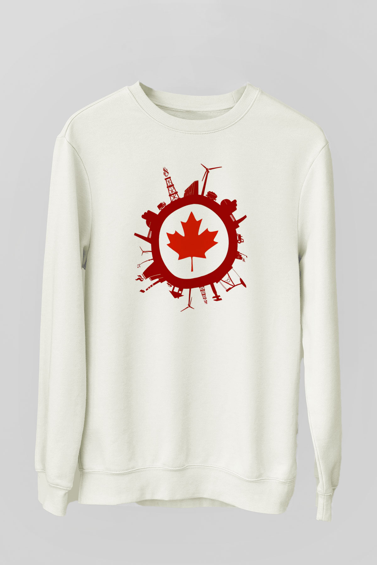 Kanada Beyaz Unisex Sweatshirt