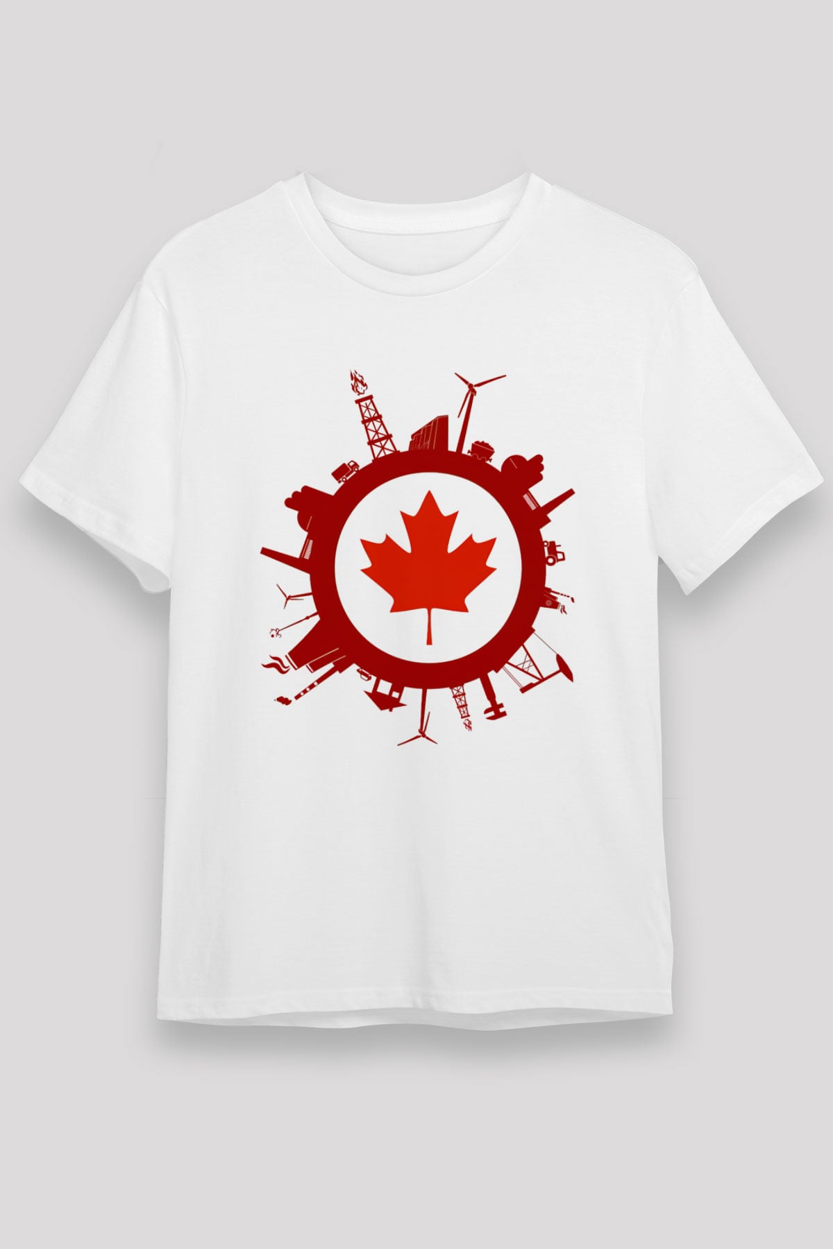 Kanada Beyaz Unisex Tişört T-Shirt - TişörtFabrikası