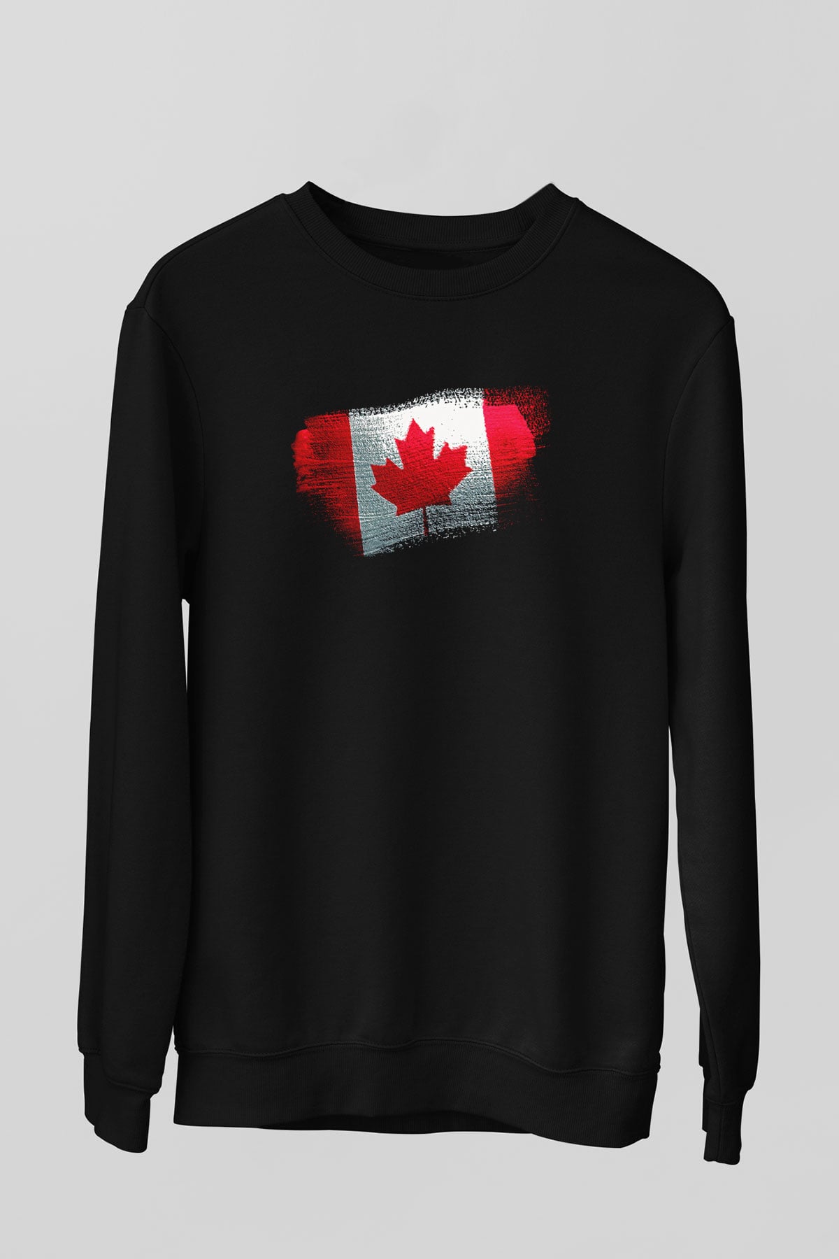 Kanada - Canada Bayrağı Baskılı Unisex Siyah Sweatshirt