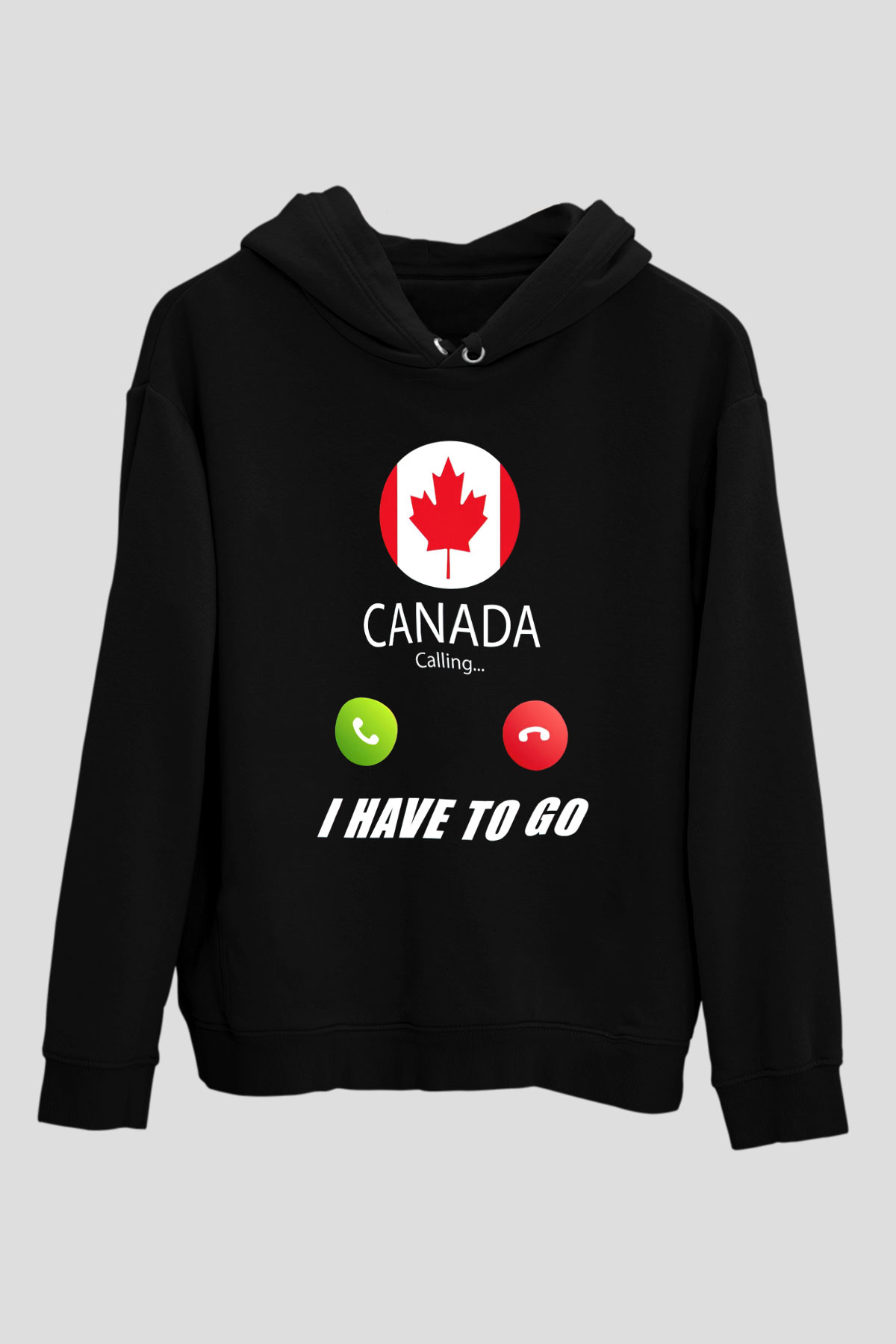 Kanada Siyah Unisex Hoodie