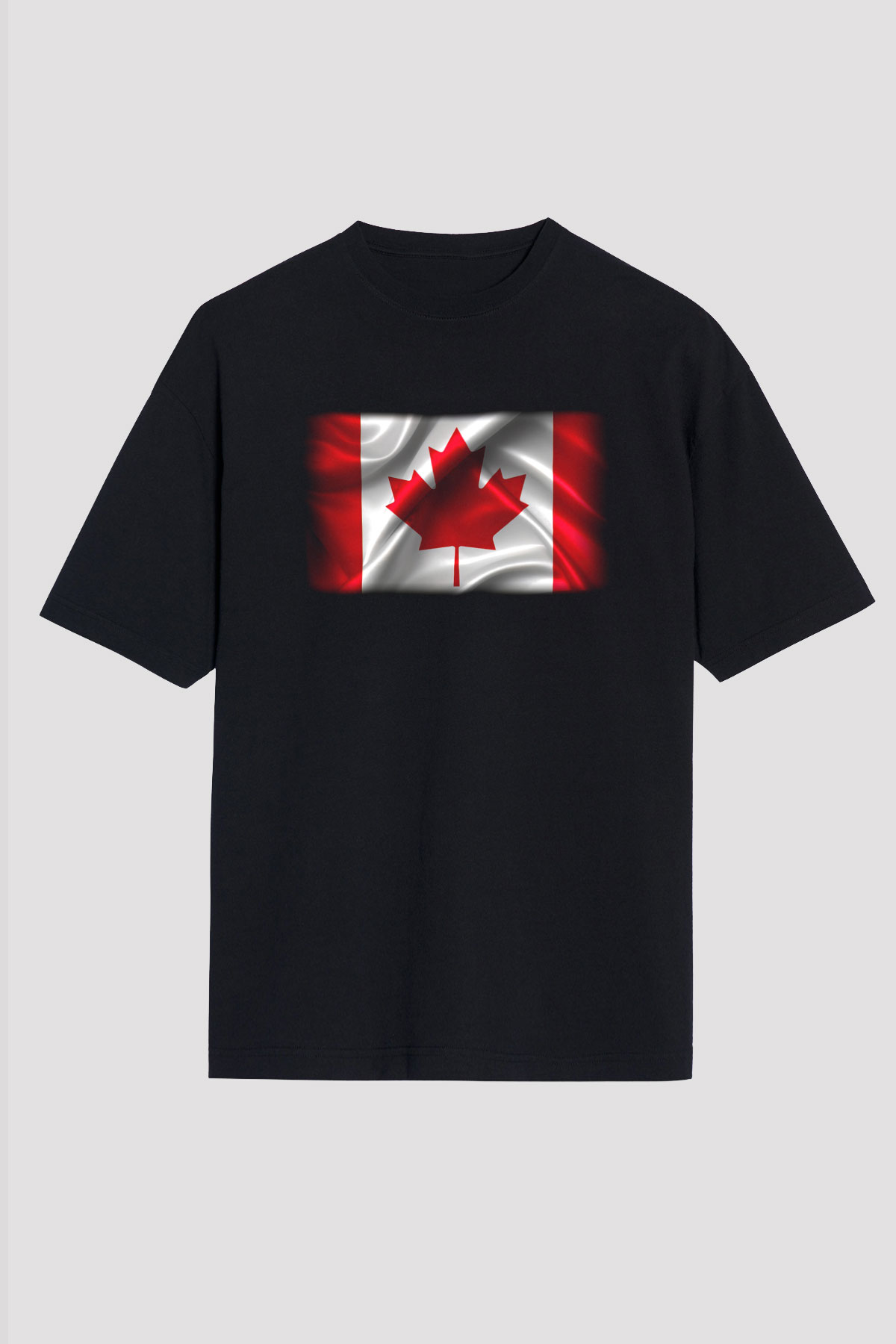 Kanada Siyah Unisex Oversize Tişört T-Shirt