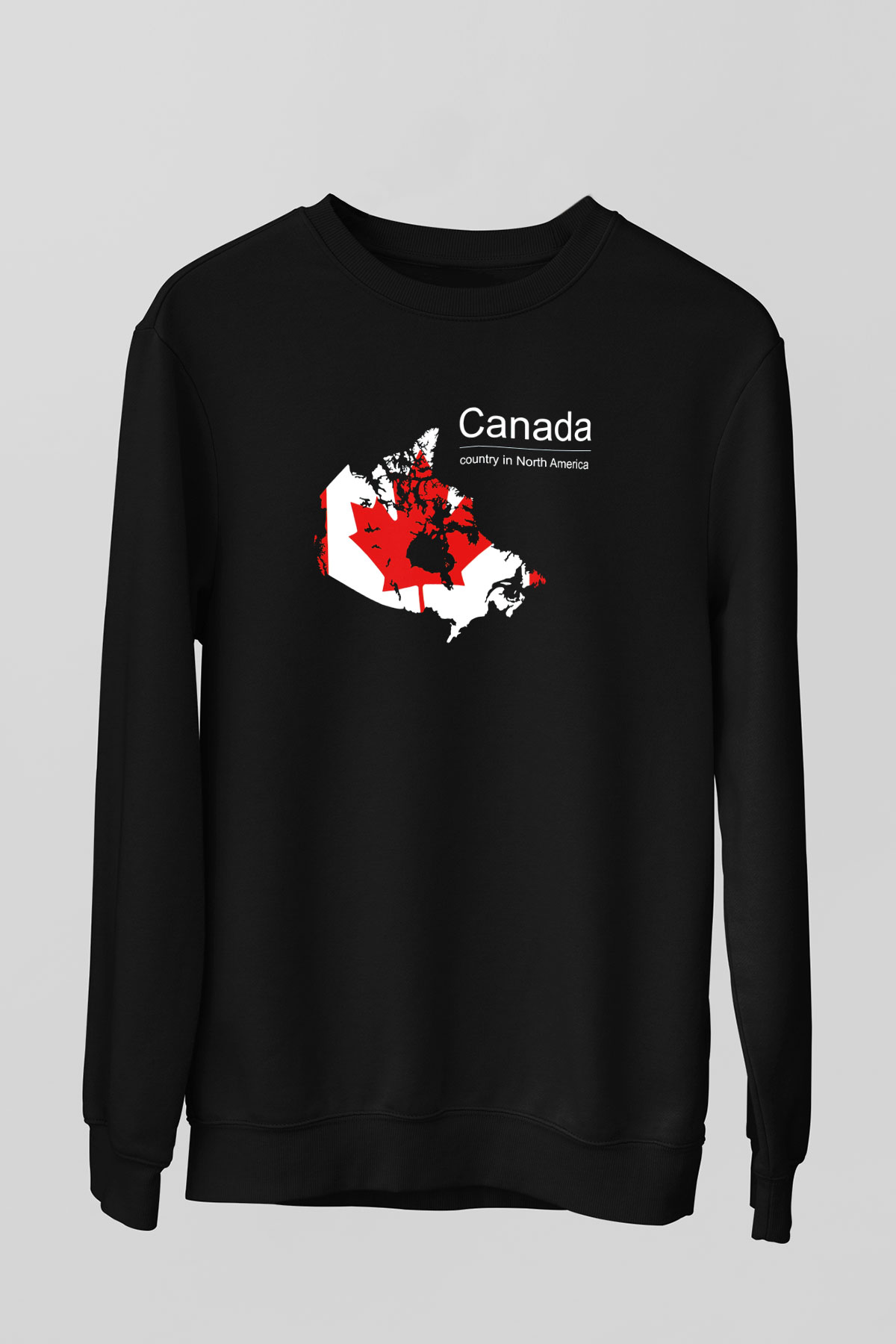 Kanada Siyah Unisex Sweatshirt
