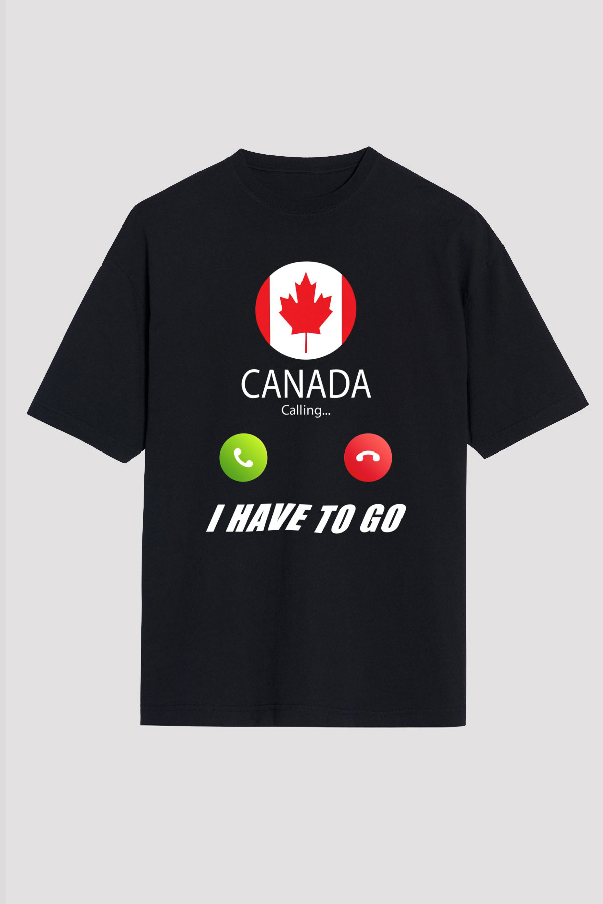 Kanada Siyah Unisex Tişört T-Shirt - TişörtFabrikası