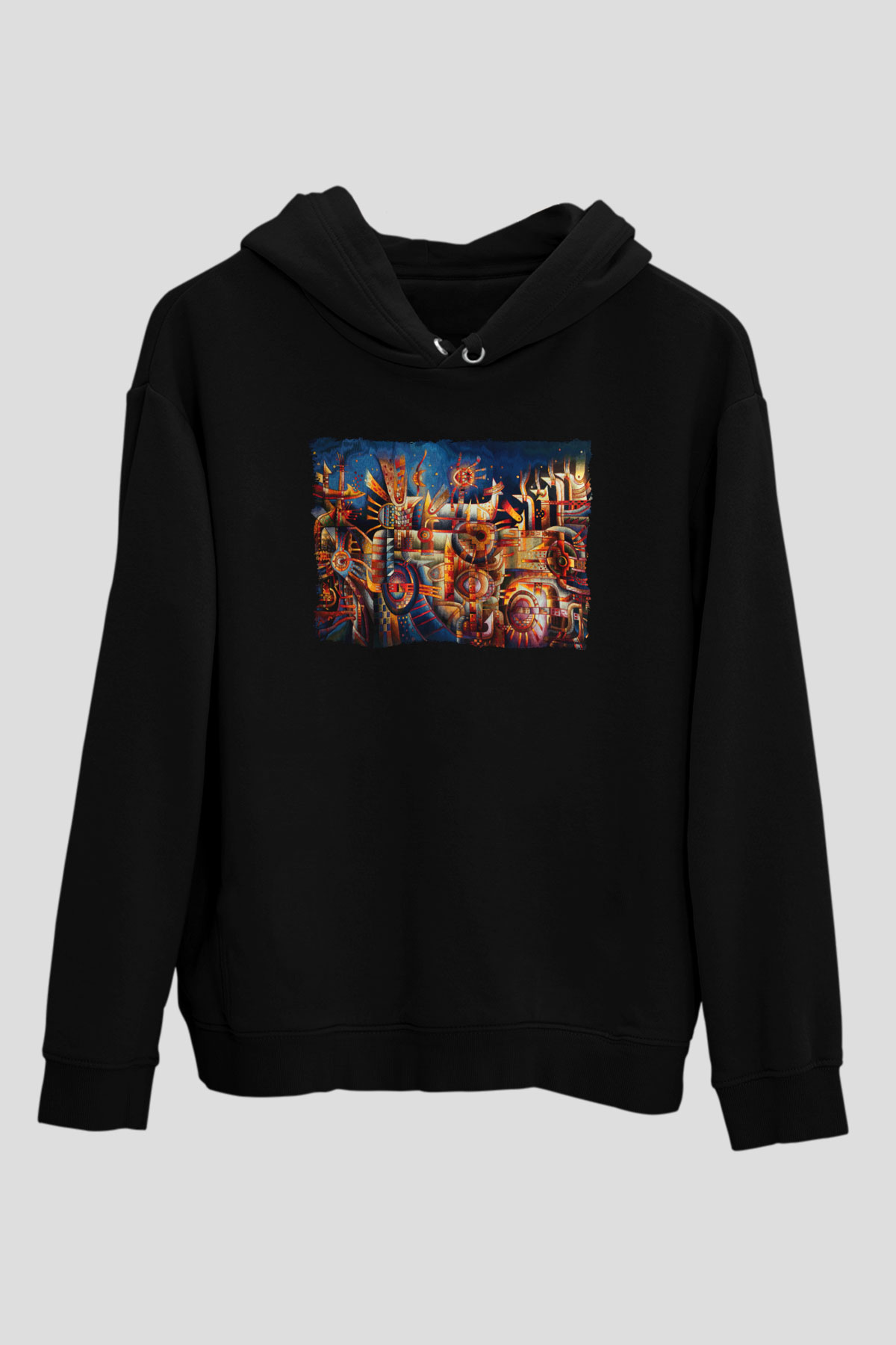 Kanaviçe Siyah Unisex Hoodie
