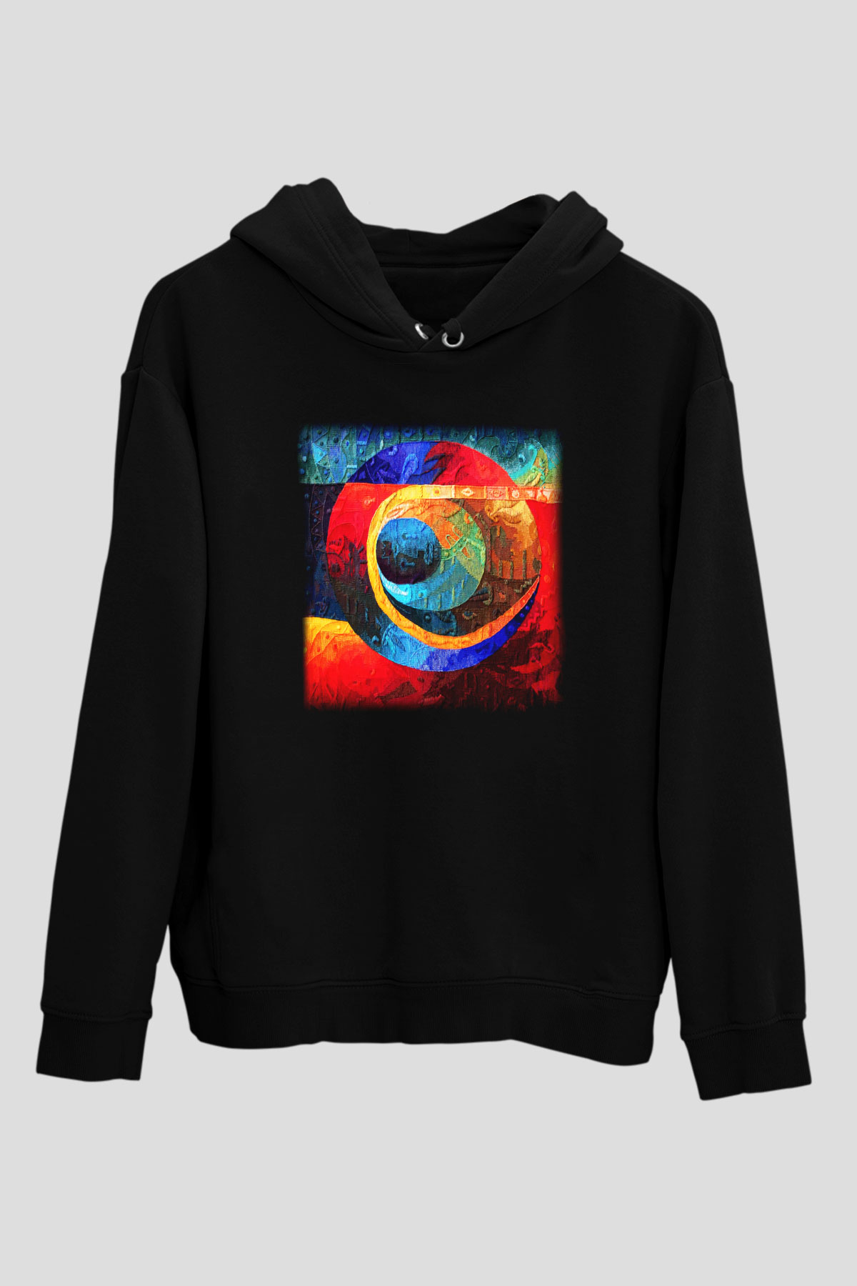 Kanaviçe Siyah Unisex Hoodie