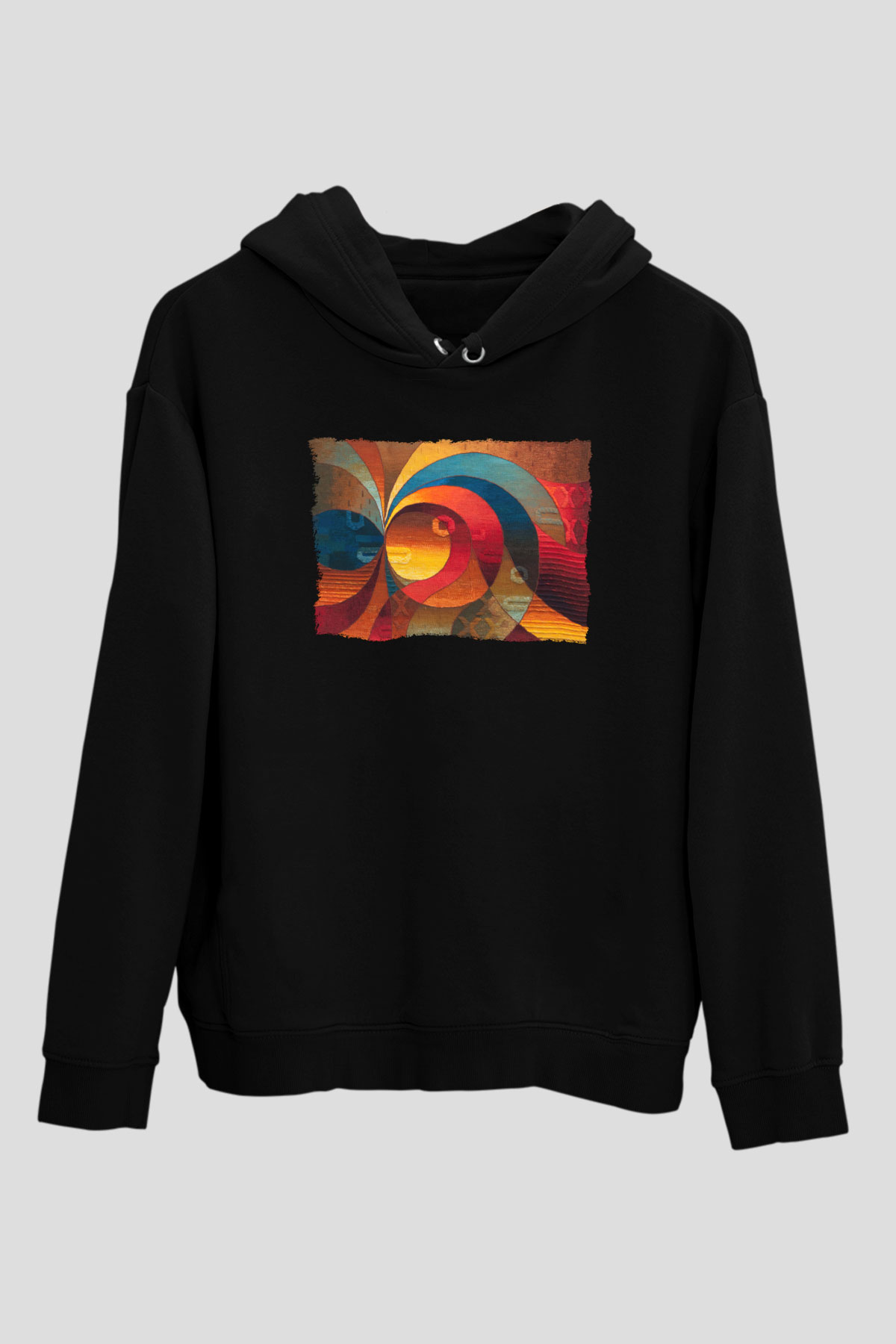 Kanaviçe Siyah Unisex Hoodie