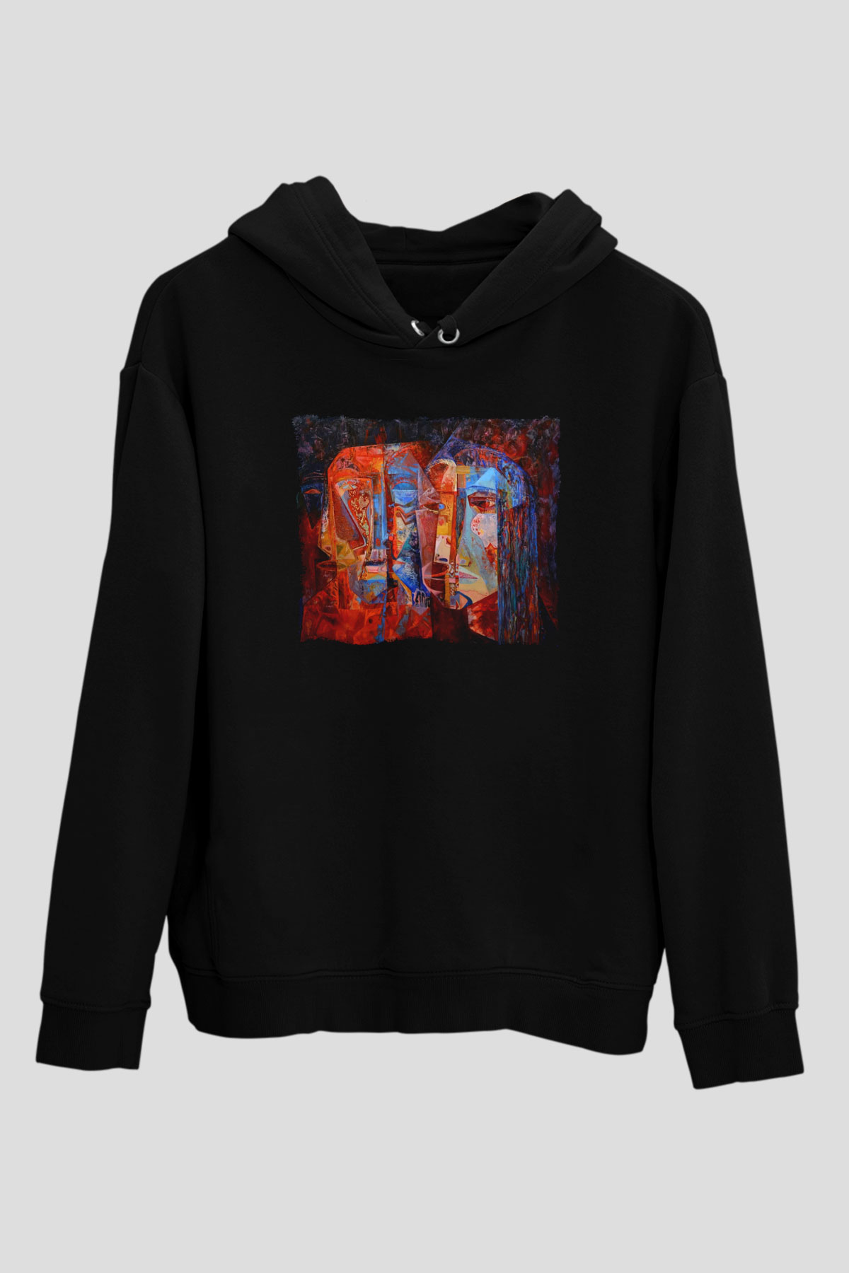 Kanaviçe Siyah Unisex Hoodie