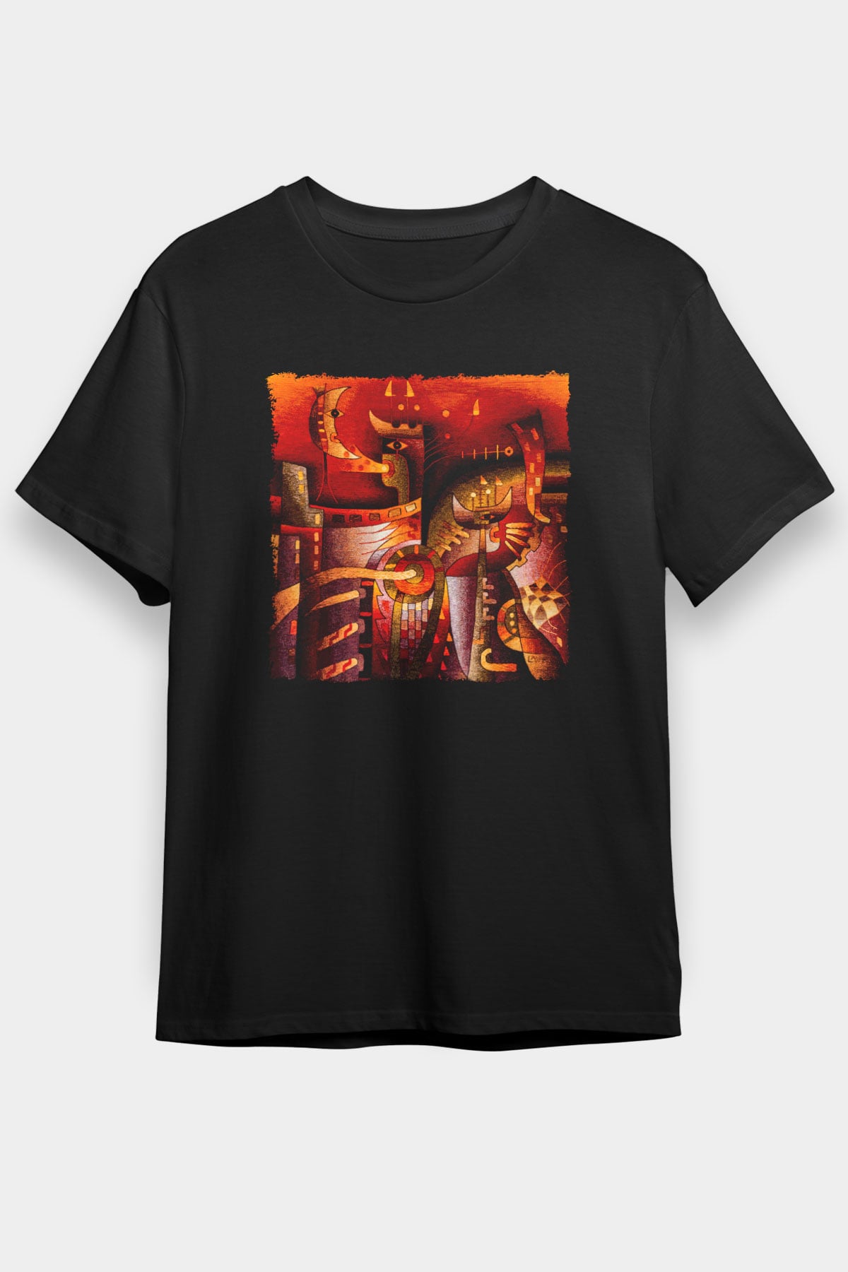 Kanaviçe Siyah Unisex Tişört T-Shirt - TişörtFabrikası