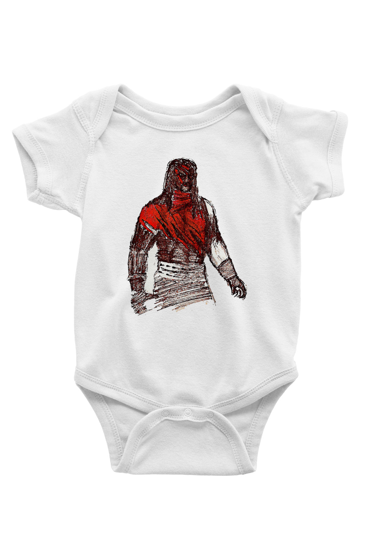 Kane Baskılı Beyaz Unisex Bebek Body - Zıbın