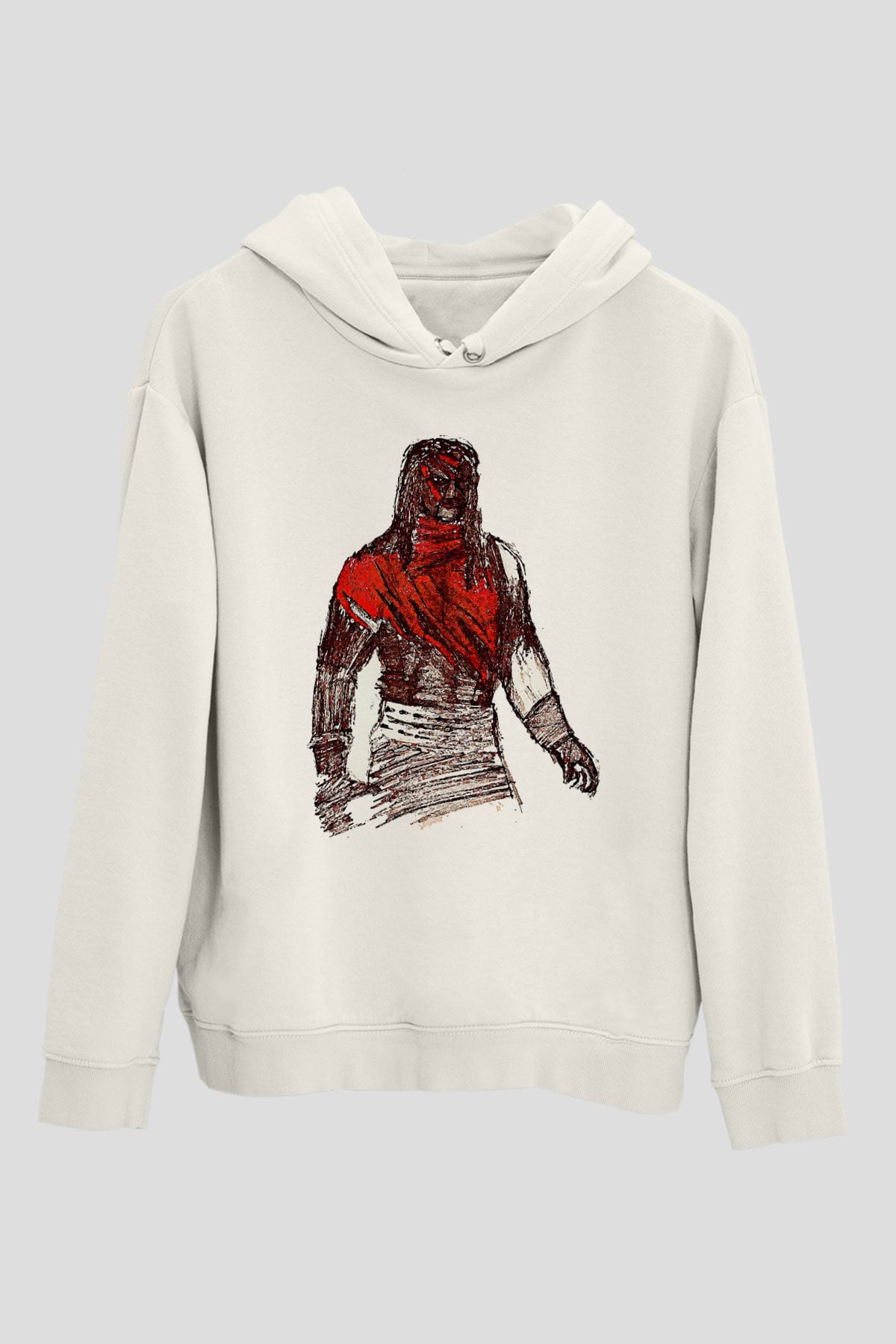 Kane Baskılı Beyaz Unisex Hoodie