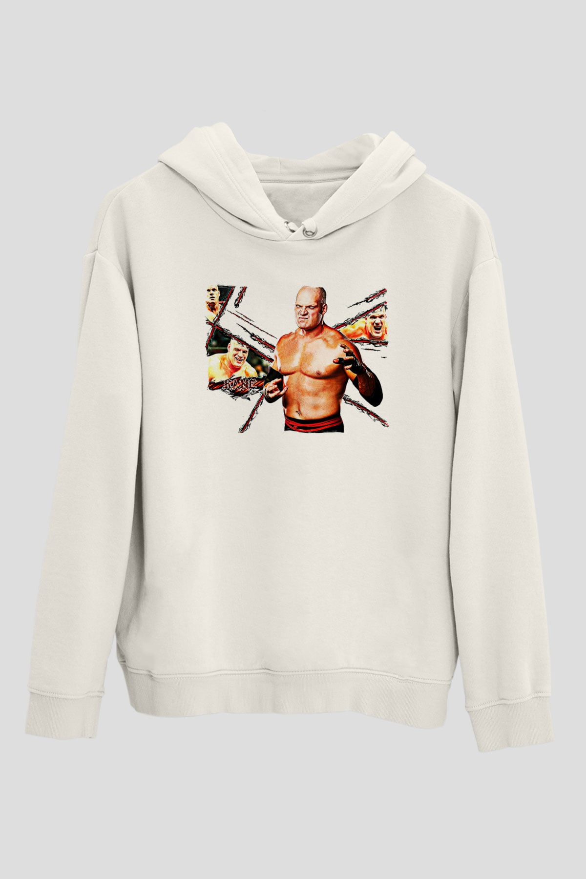 Kane Baskılı Beyaz Unisex Hoodie