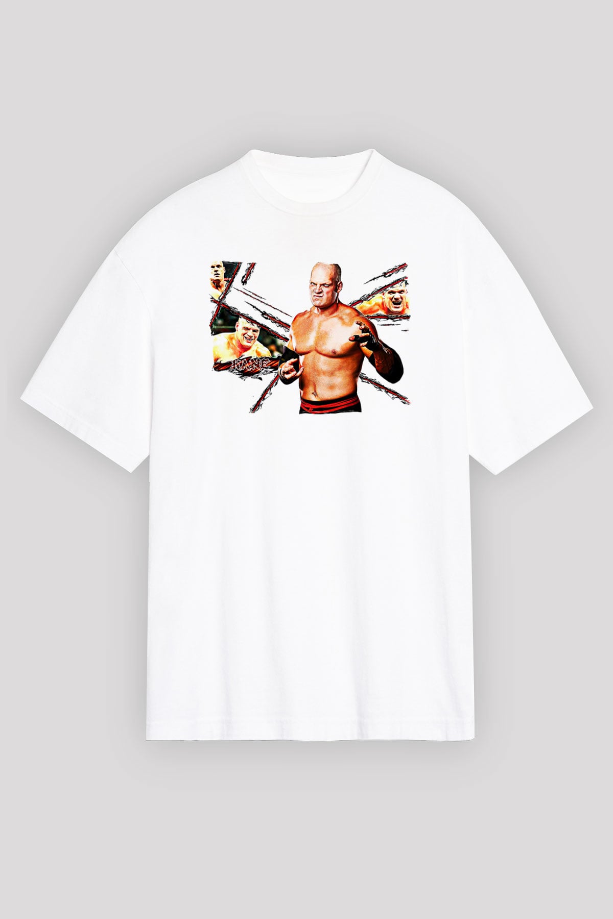Kane Baskılı Beyaz Unisex Oversize Tişört - Tshirt
