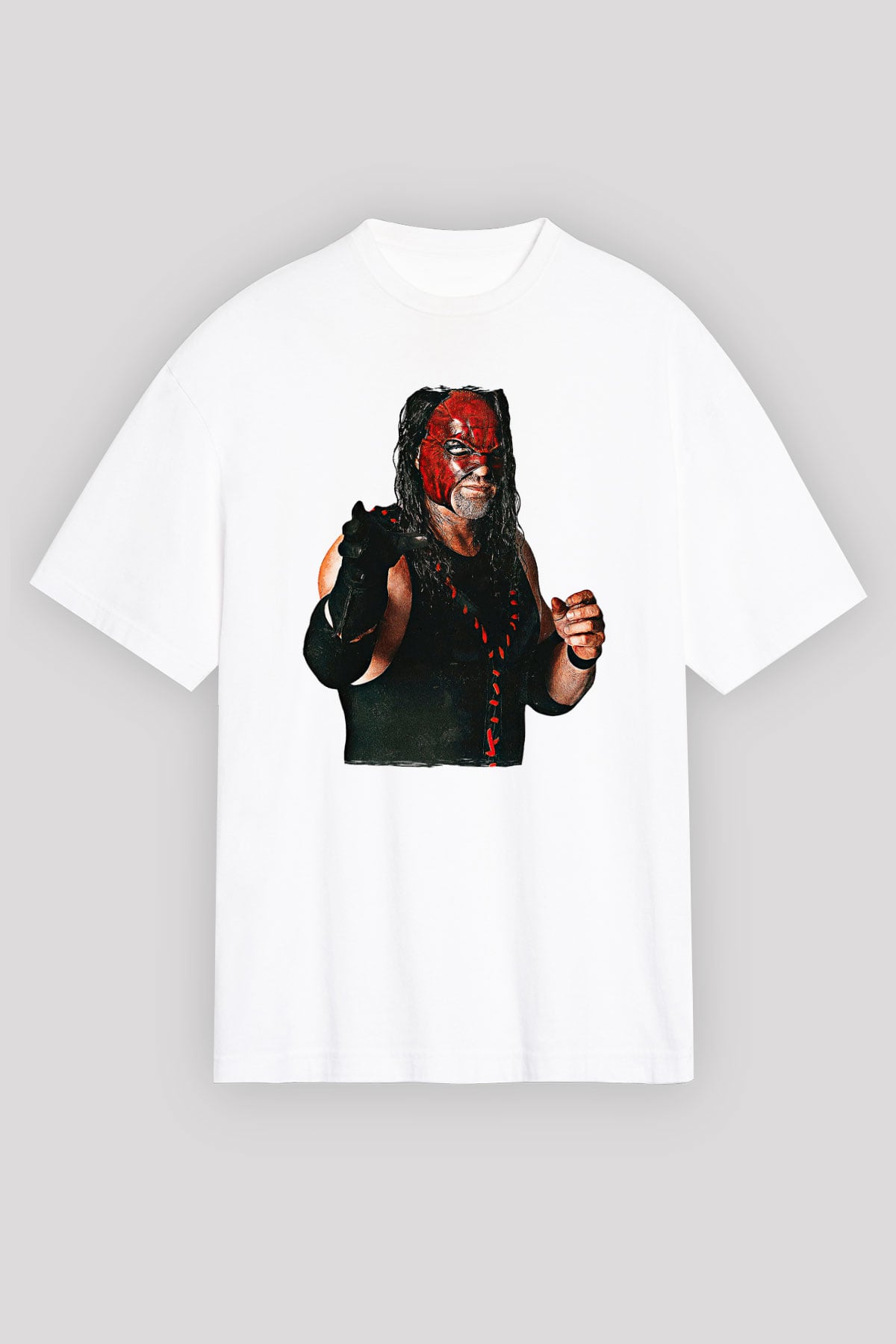 Kane Baskılı Beyaz Unisex Oversize Tişört - Tshirt