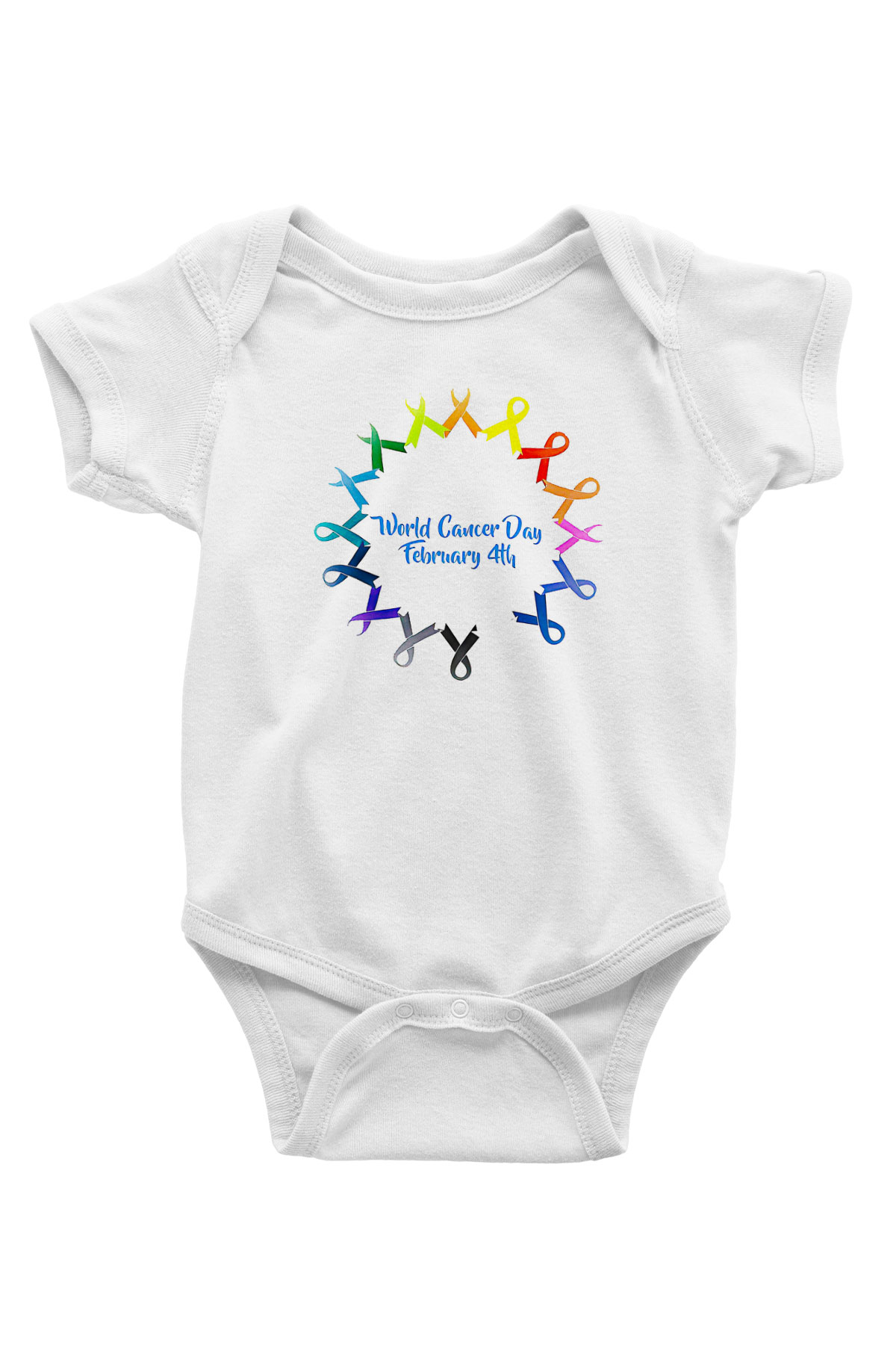 Kanser Günü Baskılı Beyaz Unisex Bebek Body - Zıbın